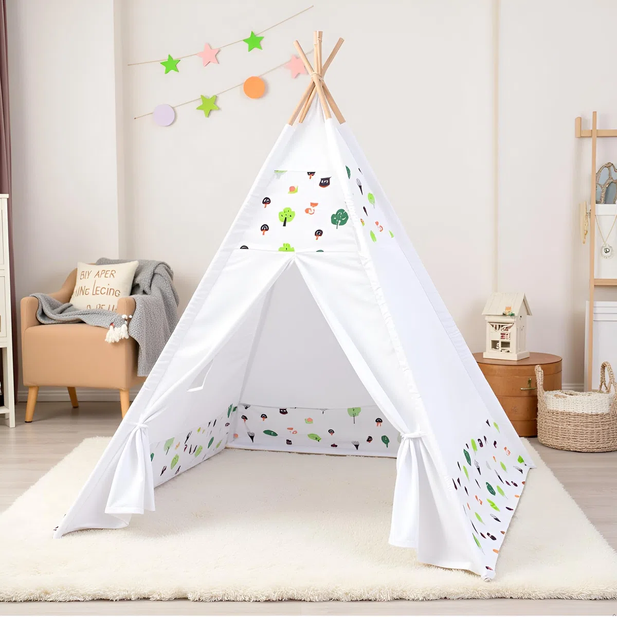 Tenda Teepee per bambini, tenda gioco, casa giochi, 43x43x55in