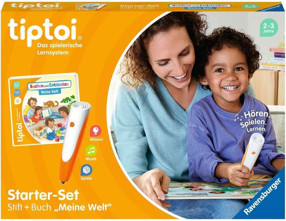 Ravensburger Tiptoi Starter Set 00112: Libro con Penna e Illustrato Search And Discover My World - Giochi educativi per Bambini dai 2 Anni - Giocattoli a Partire dai 2 Anni