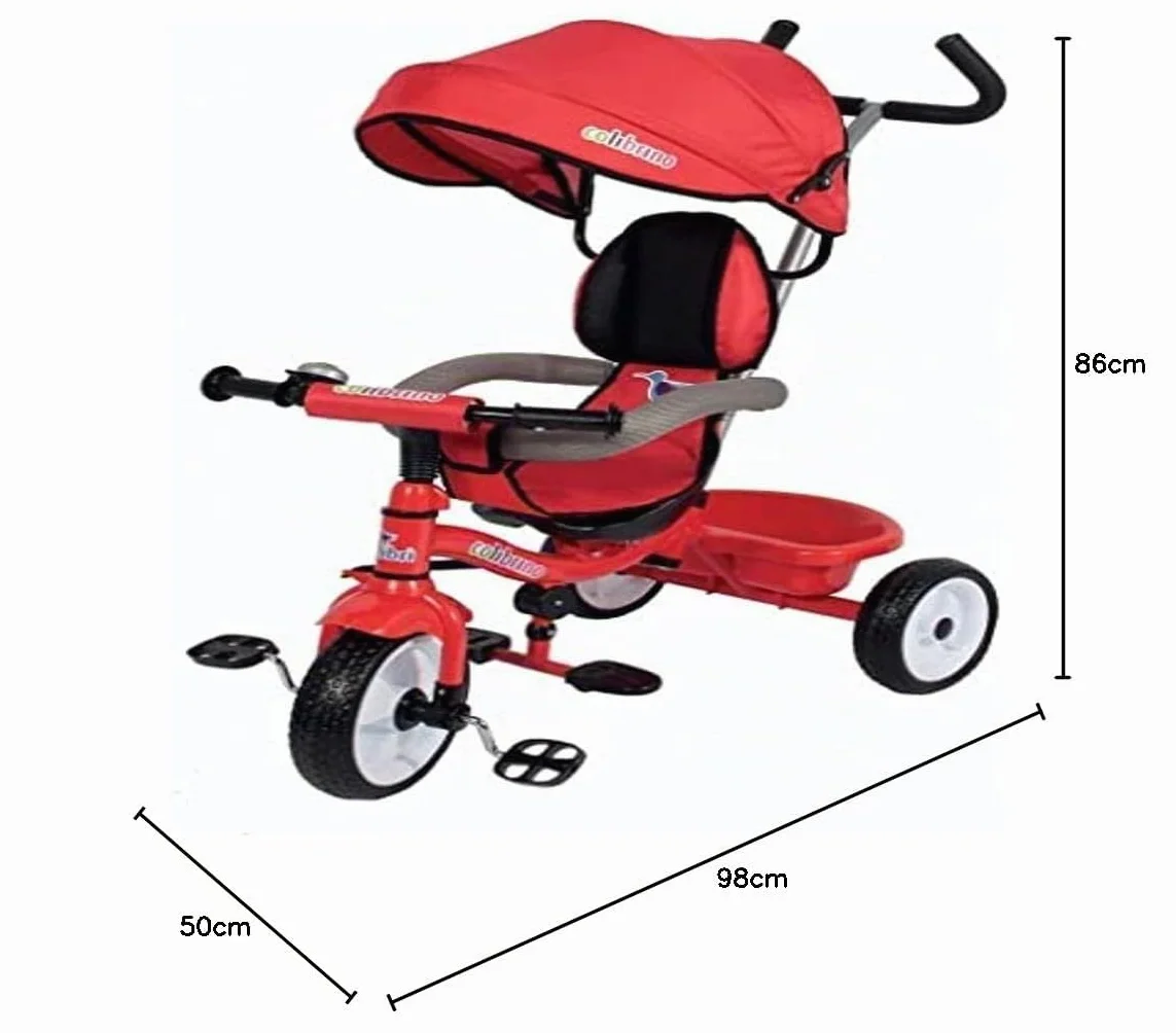 Colibrì Triciclo Bambini 1 anno Passeggino Fronte Mamma e Strada Leggero | Treciclo Regolabile Bimbo Bimba 9 mesi Colibrino Rosso