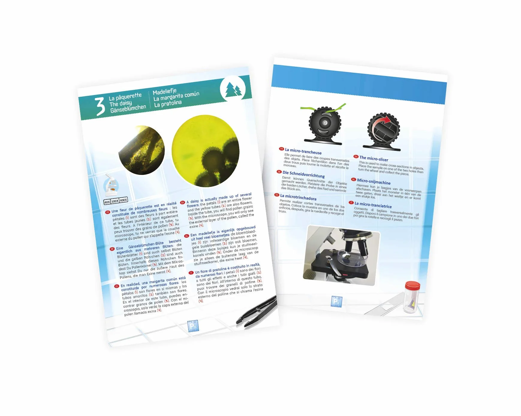 BUKI MR600 - Microscopio 50 esperimenti, 3 zoom : X 100 – X 250 – X 1000 HD
