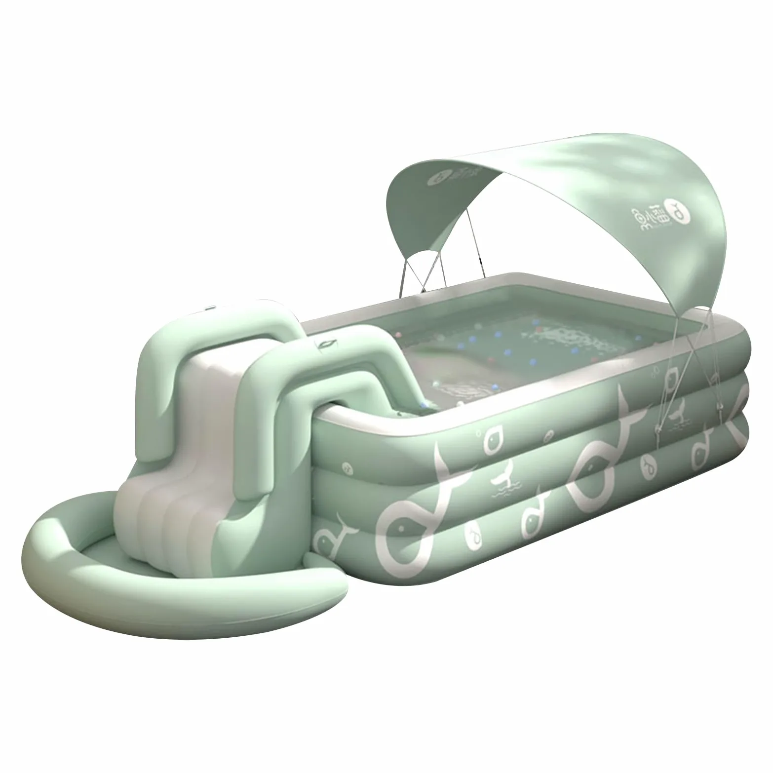Ergocar Piscina Estiva La Piscina Gonfiabile All'Aperto è Dotata Di Scivolo Incorporato. Piscine Fuori Terra Per Bambini e Adulti. Piscina Ricreativa Per l'Intrattenimento Familiare
