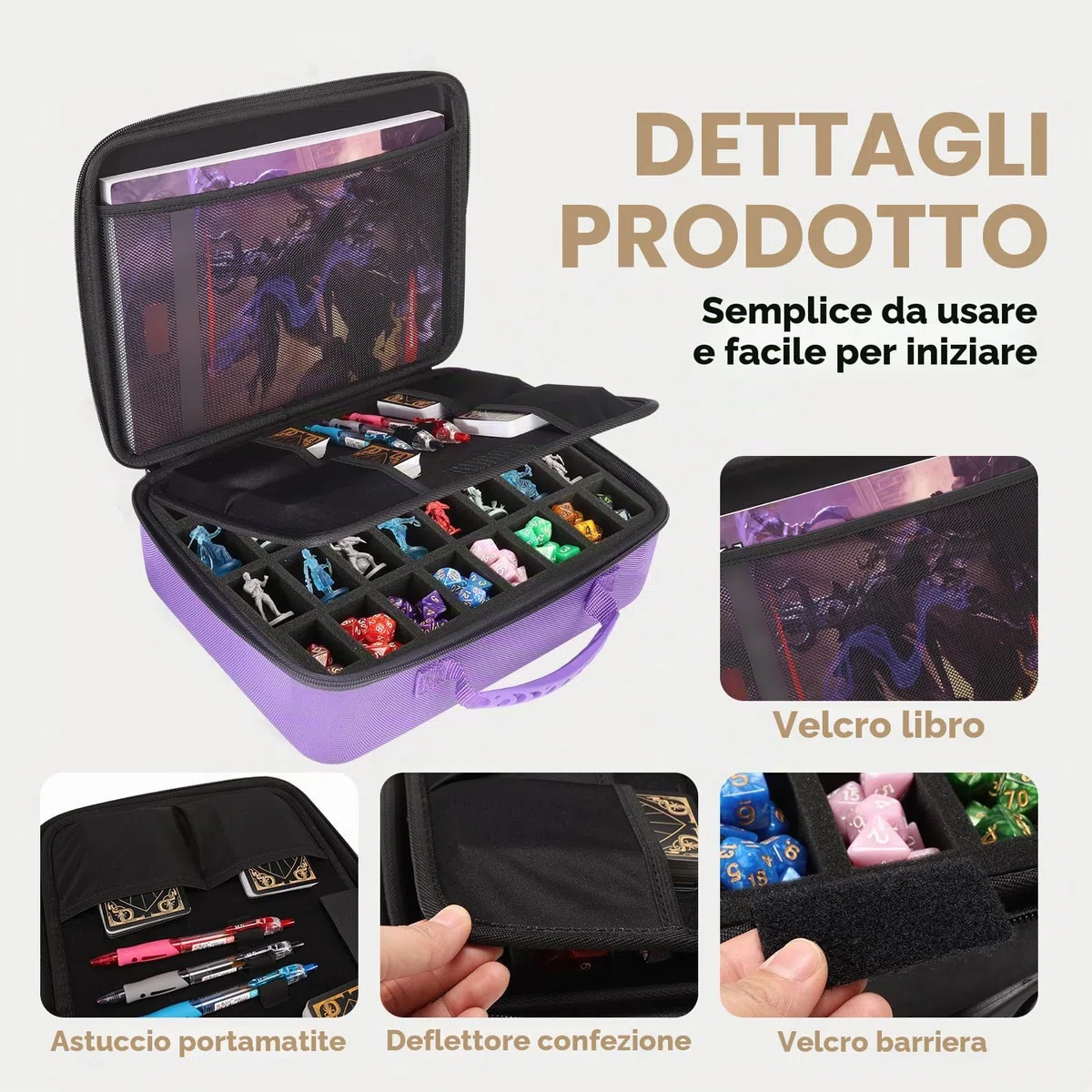 Borsa da viaggio per miniature Dungeons and Dragons DND custodia dadi set