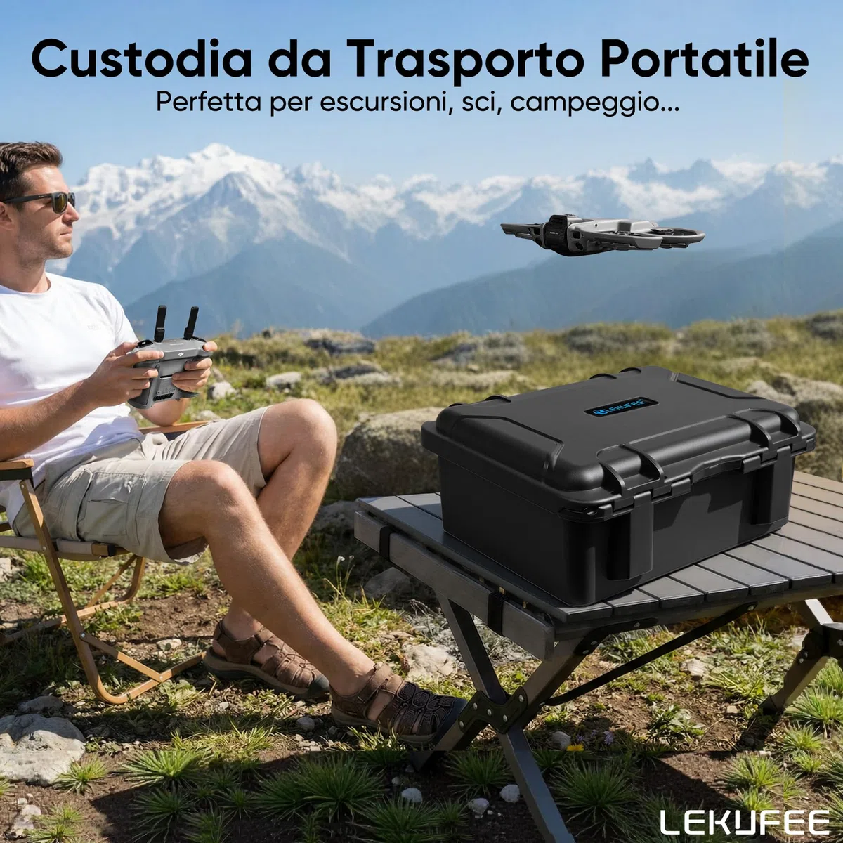 LEKUFEE Valigia rigida impermeabile per drone DJI Avata 360 Combo Motion Fly More, batterie (5 pezzi), Goggles N3/3, RC Motion 3, DJI RC 2/RC N3/N2, controller FPV 3 e accessori (solo custodia)