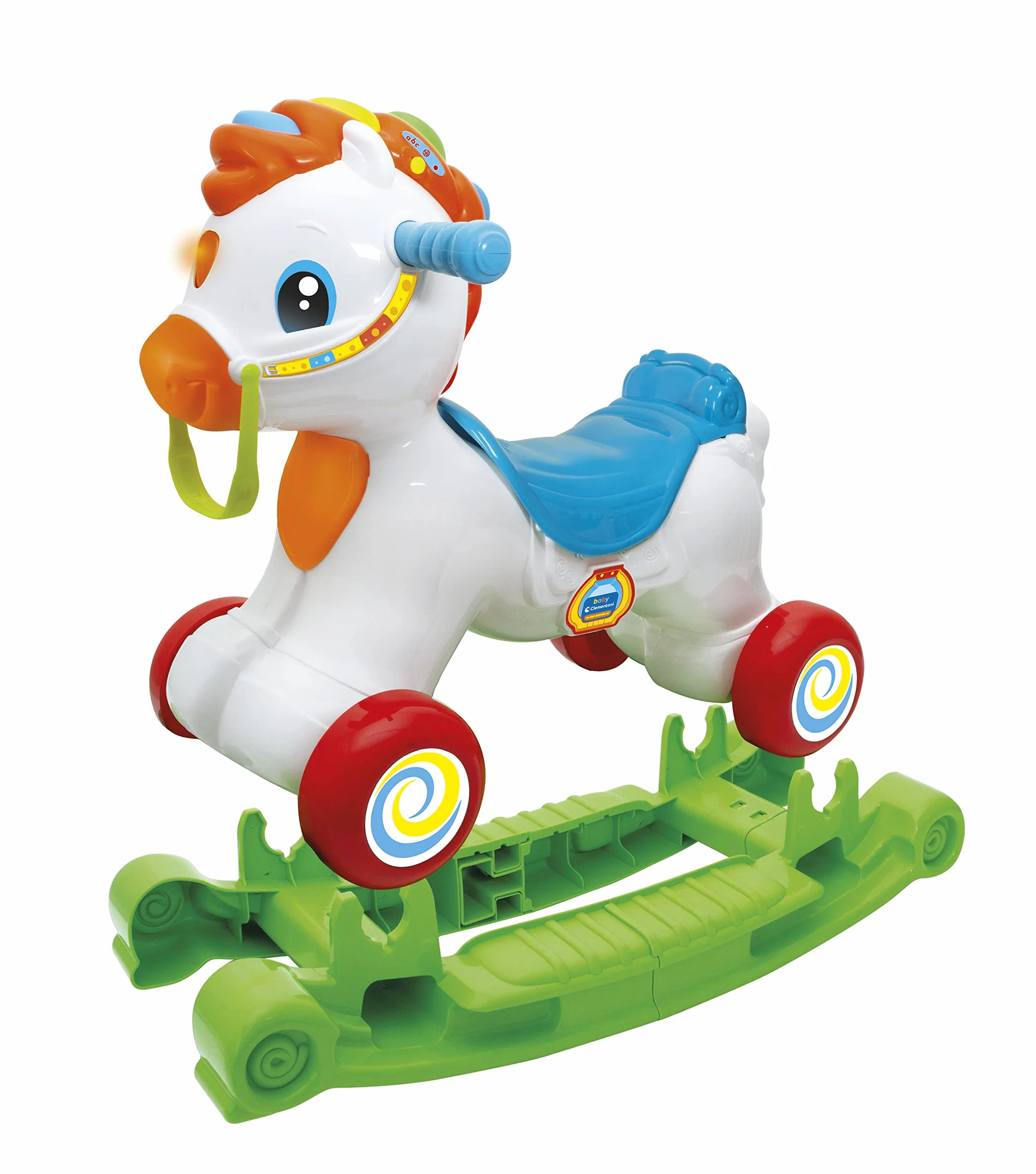 Clementoni - 17752 - Martino Il Cavallino - Ride On Educativo, Parlante In Italiano E Inglese, 3 In 1 (Cavalcabile, Centro Attività, Dondolo), Primi Passi, Gioco Bimbo 1 Anno - Made In Italy