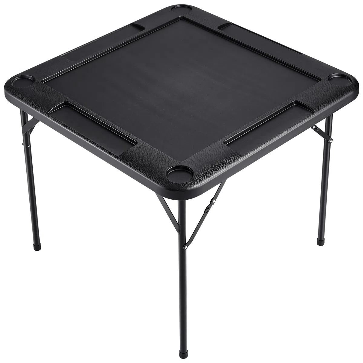 VEVOR Tavolo Mahjong Pieghevole Quadrato 4 Giocatori con Portabicchieri e Vassoi, 900 x 900 mm