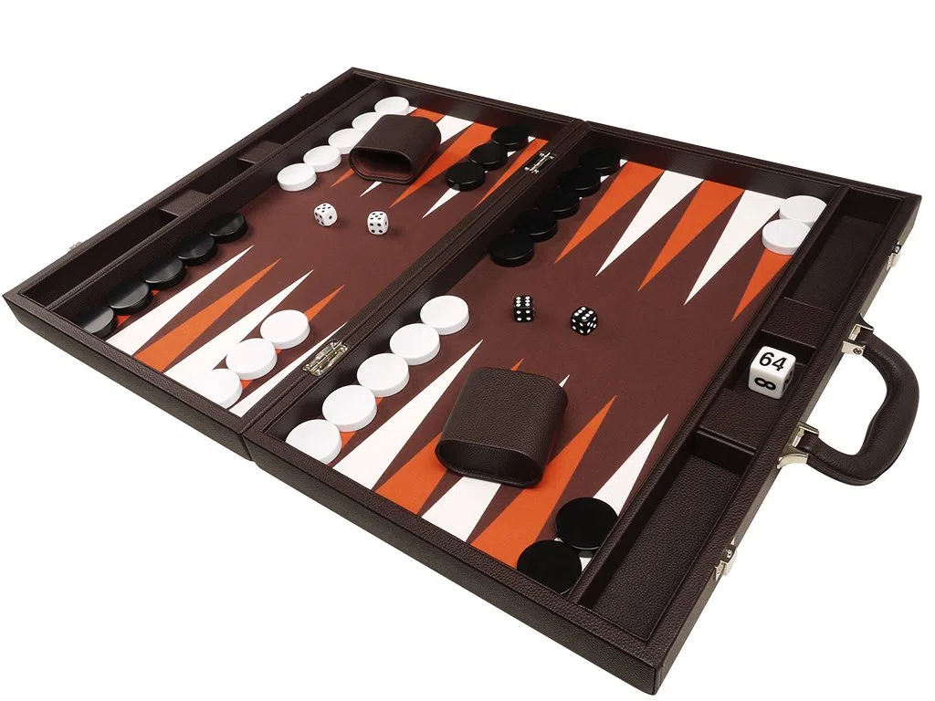 Set di Backgammon Premium da 48 x 64 cm - marrone scuro