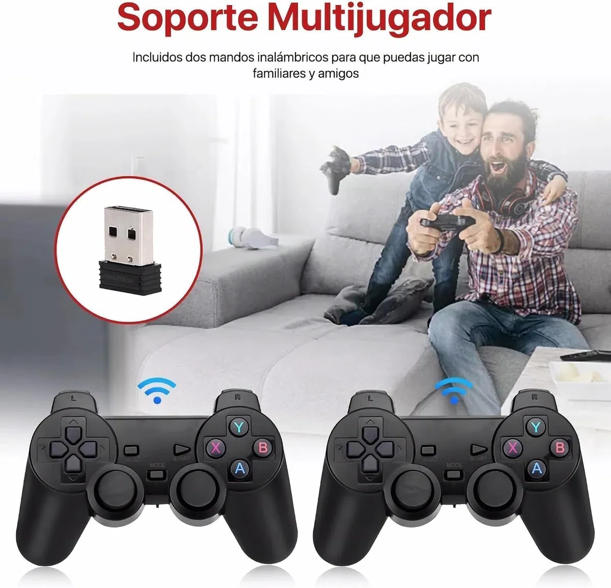 Timits Emulatore Console Retro, Console di Gioco con Controller Wireless 2.4G, 42000+ Giochi Console Retro Portatile Supporto 40+ Simulatori, Videoconsole Retro Uscita HD 4K per TV