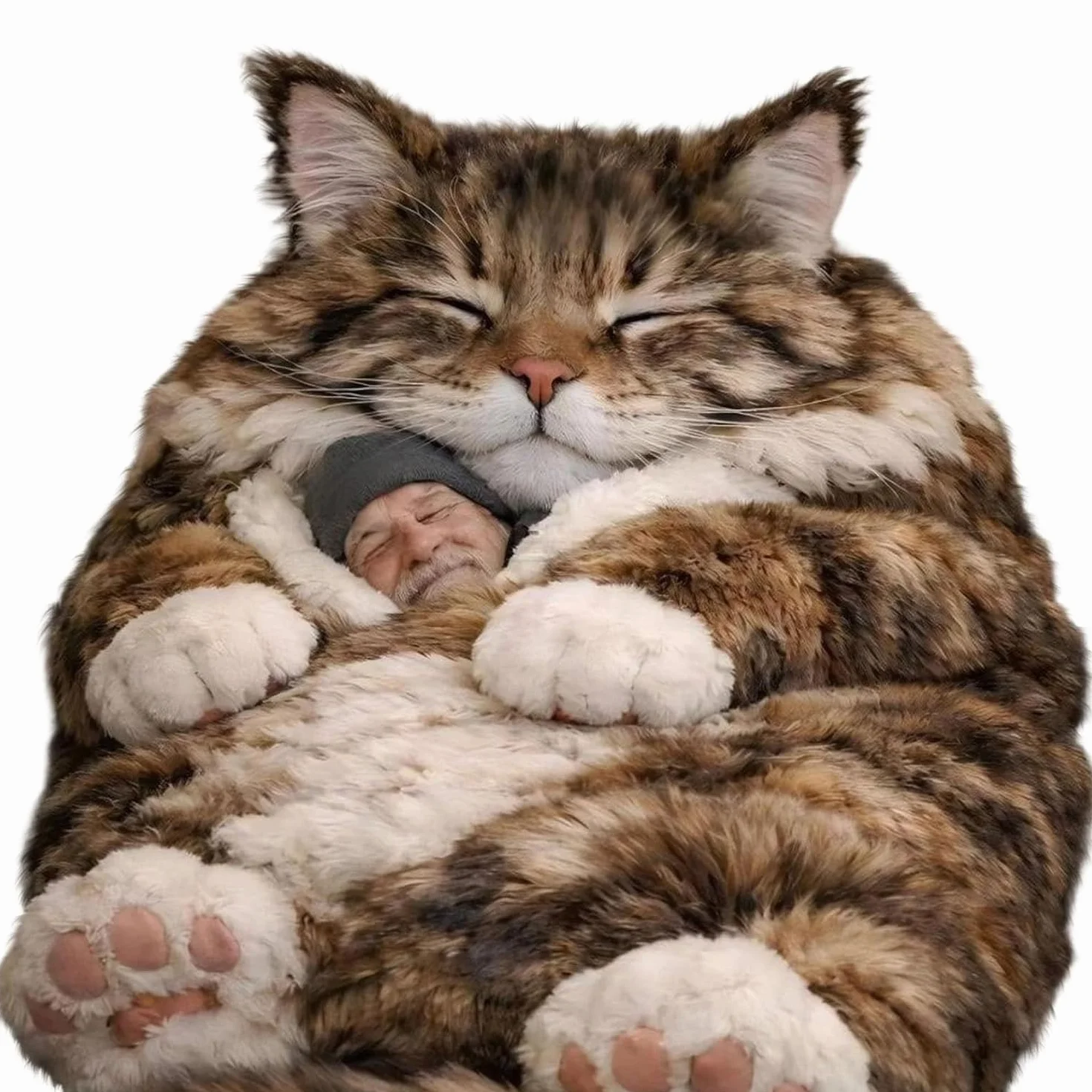 Sacco a pelo a busta con stampa di gatti, sacco a pelo per animali adulti, design a busta gigante in peluche, lavabile in lavatrice, coperta calda a tema gatto carino per casa e campeggio
