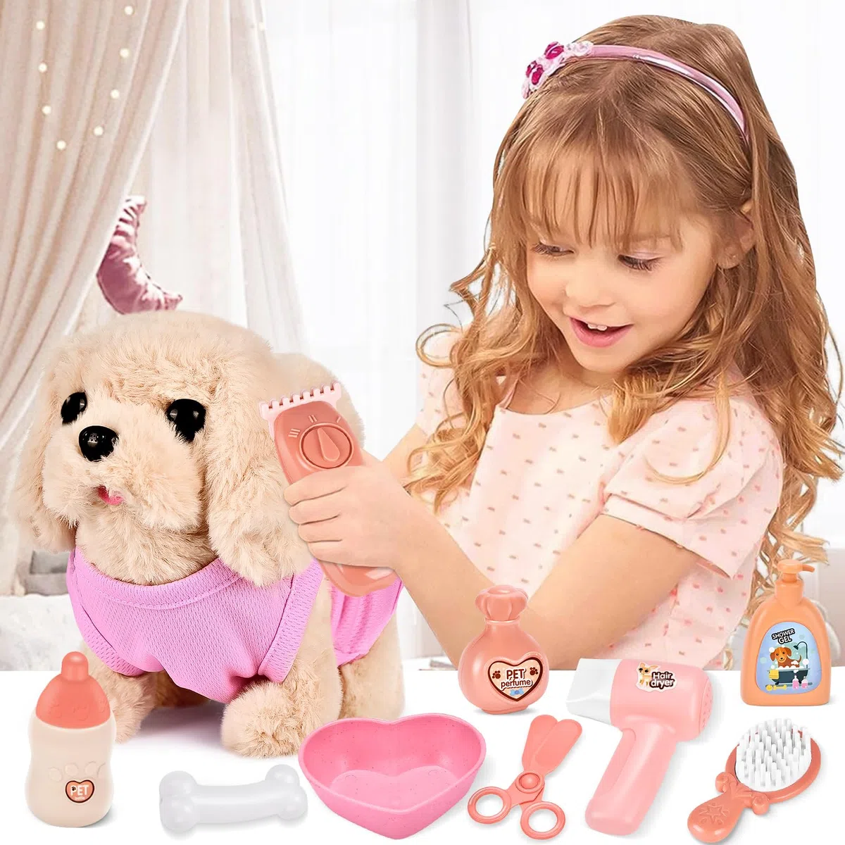 Herefun Elettronico Cane Giocattolo Interattivo Realistico per Bambini