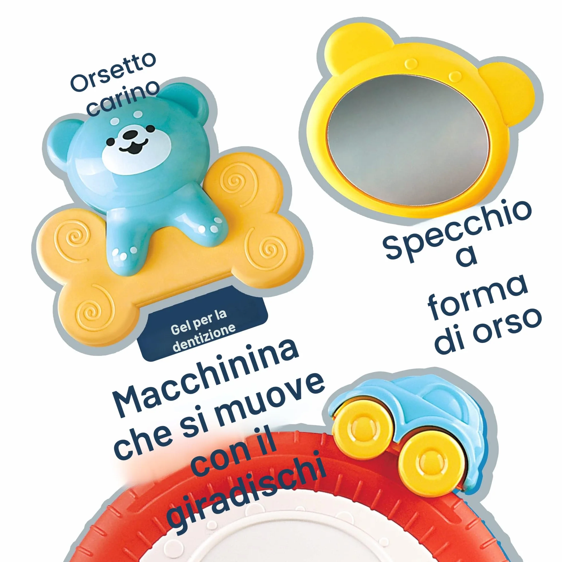 caterbee Giocattoli per Auto per Bambini con Centro del Volante per Giocare e calciare (Volante), 6-36 Mesi