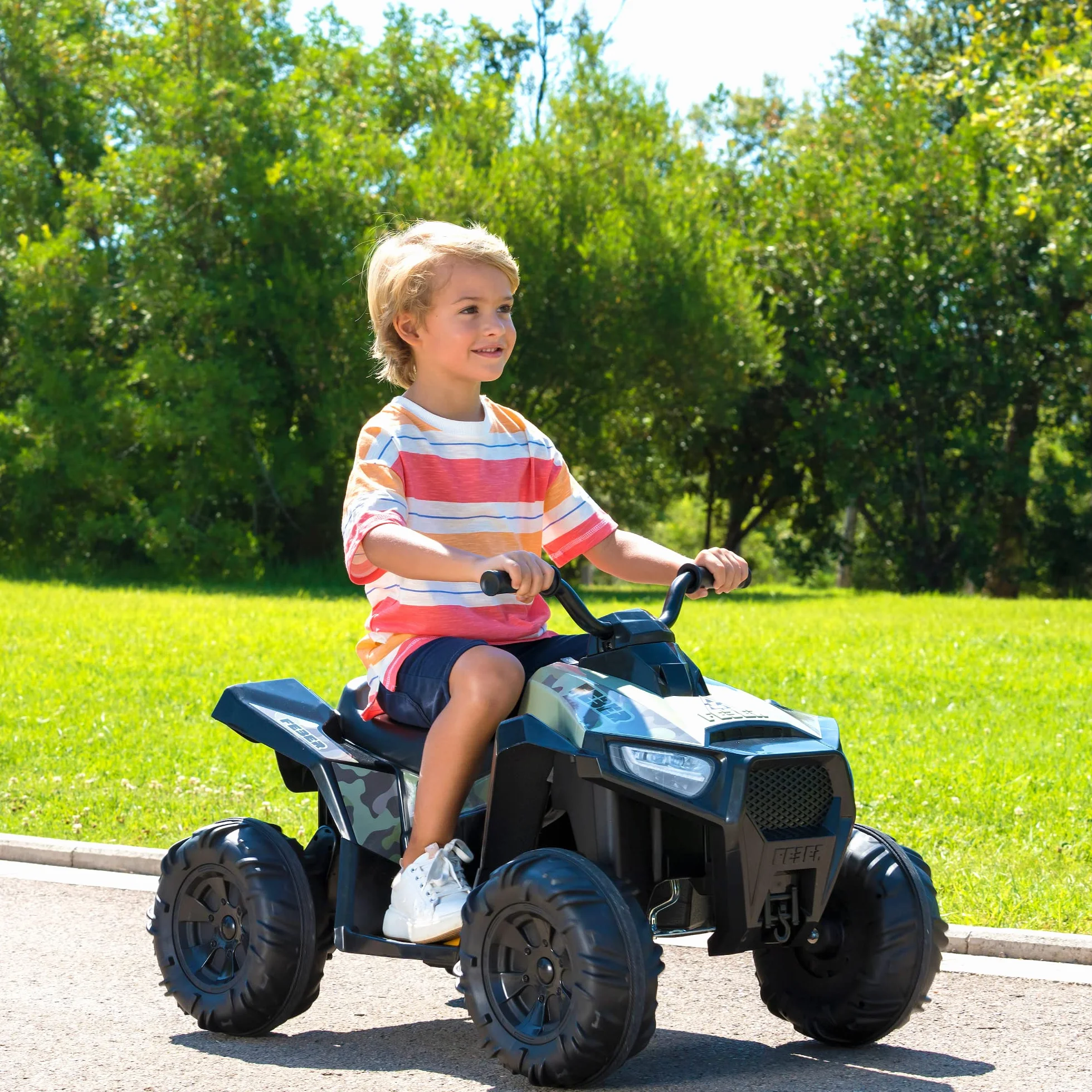FEBER Quad Boxer 12V samochód elektryczny z ru 5 km/h dla dzieci od 3 lat