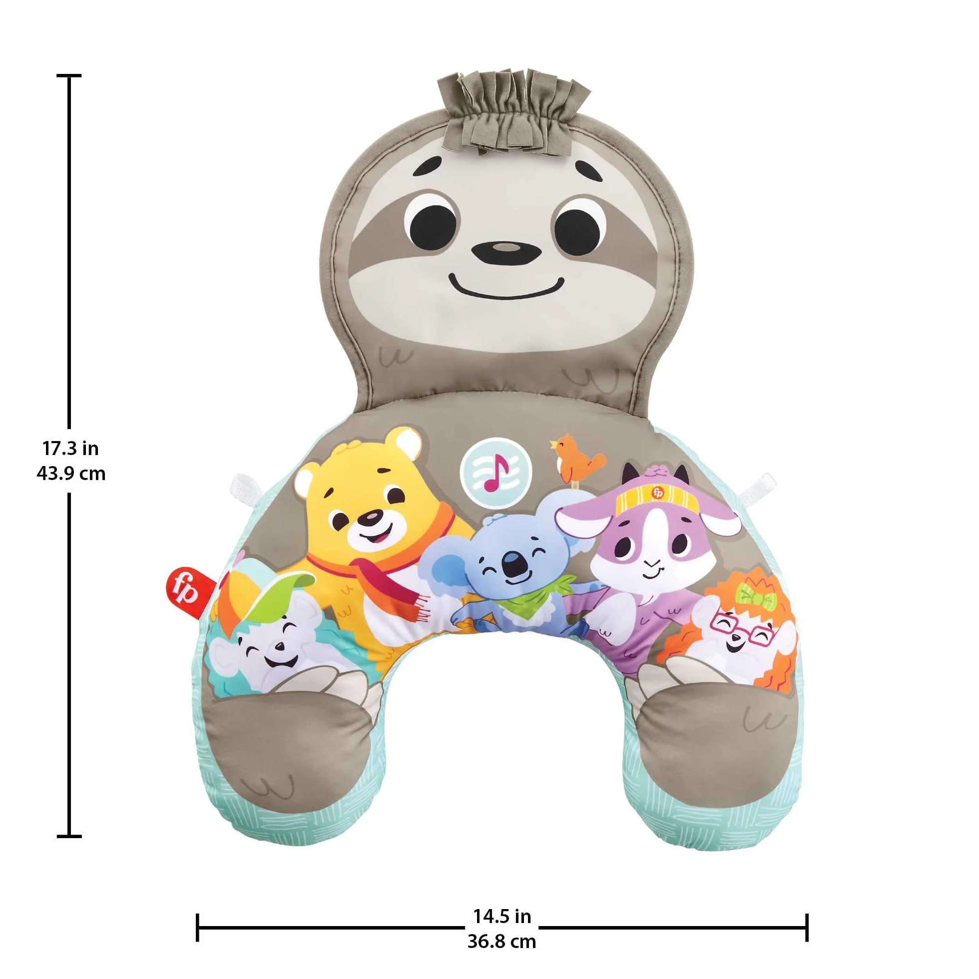Fisher-Price Cuscino Bradipo Dolce Relax con 10 Minuti di Musica, Vibrazioni Calmanti e 2 Giocattoli, per Neonati 0+mesi, GRR01
