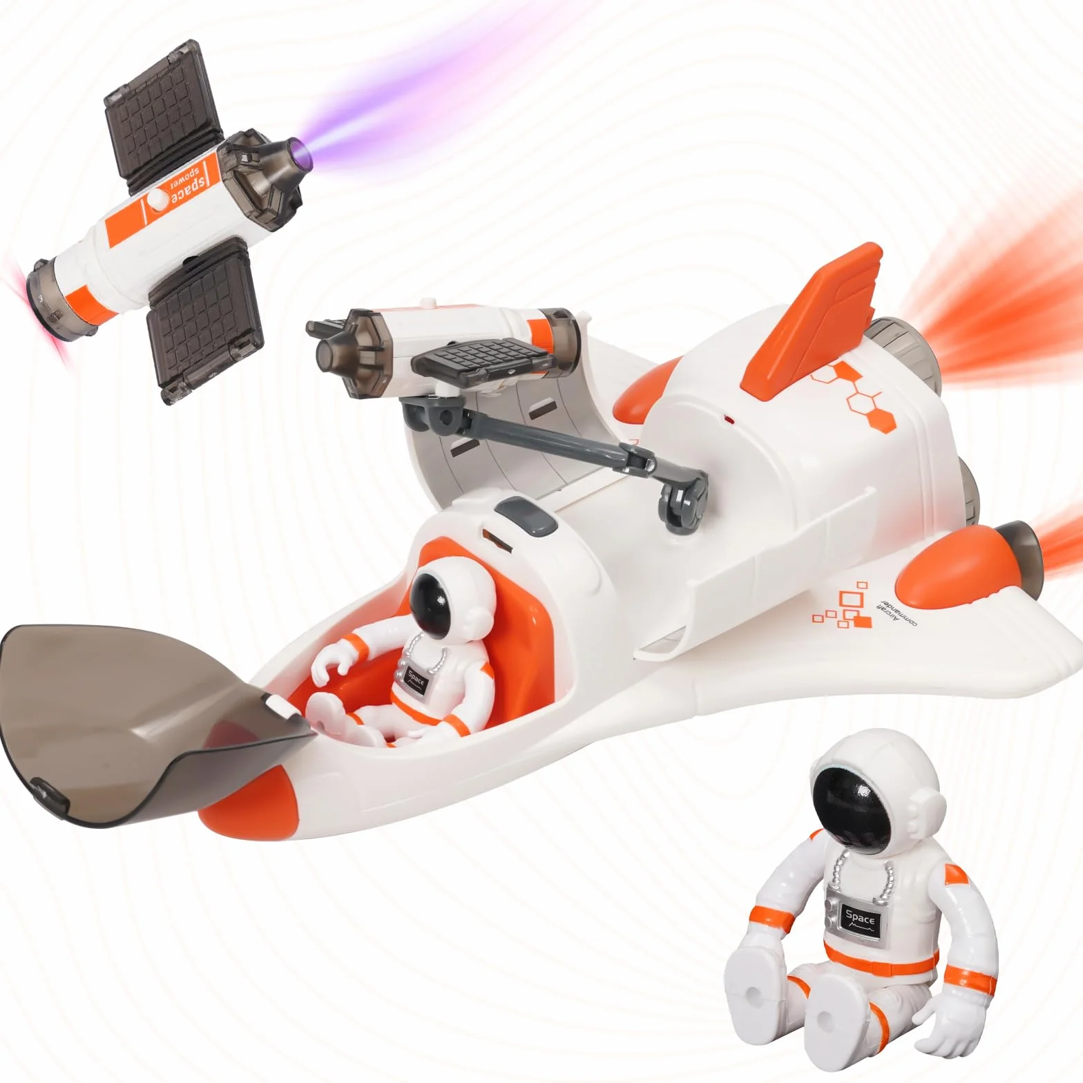Giocattolo Razzo Spaziale,Astronave Spaziale,Set Giocattolo Sistema Solare con Razzo Spaziale con Spruzzatore,Luci E Musica Per Bambini,Scienza,Istruzione