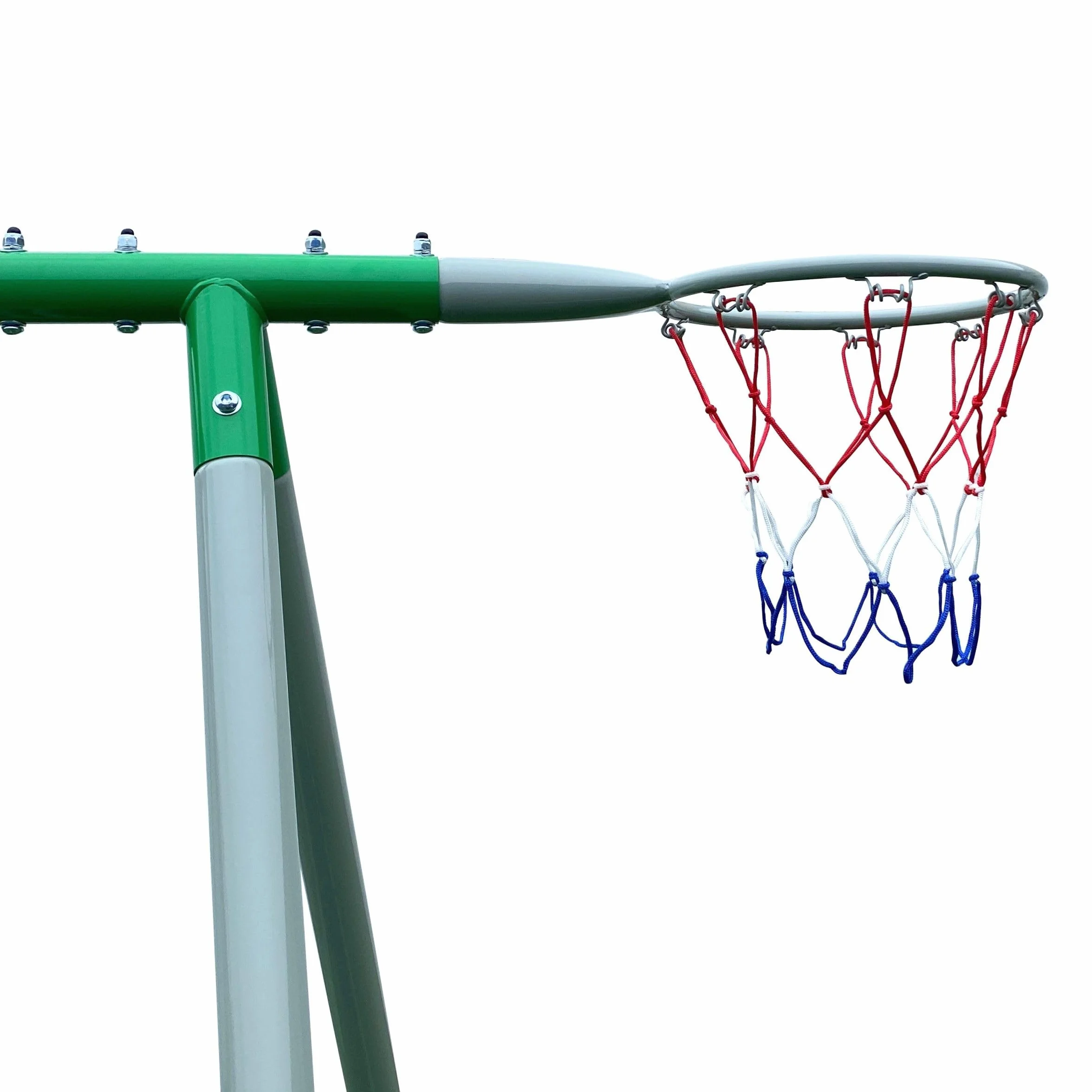 HyperMotion Swing HYP9 Parco giochi XXXL - Altalene Doppia e Singola, Scivolo, Trapezio, Cestino Basket, Scot Calcio - per 6 Bambini 3+ anni, 300 kg Max - Verde