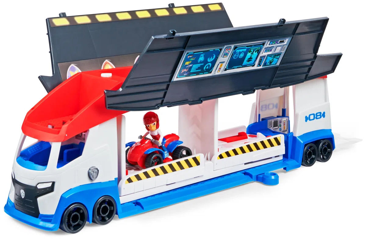 Paw Patrol Paw Patroller Deluxe Veicolo Trasformabile con 2 Lanciatori Ryder e Quad 3+ Anni