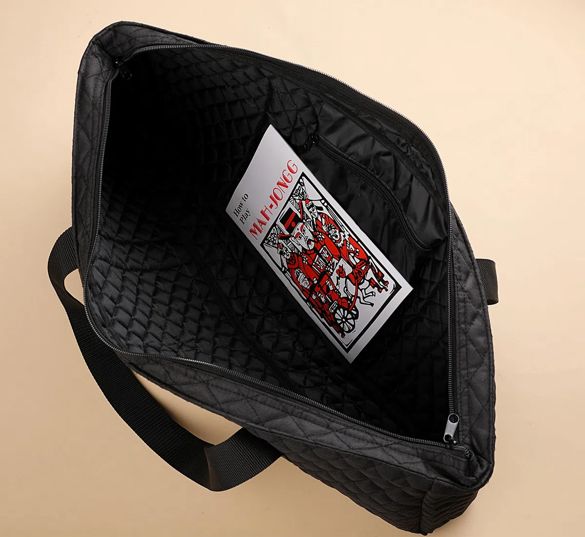 Mose Cafolo Set Mahjong Americano Borsa Morbida Nera Paisley 166 mattonelle Bianche incise 4 Supporti Tutto in Uno