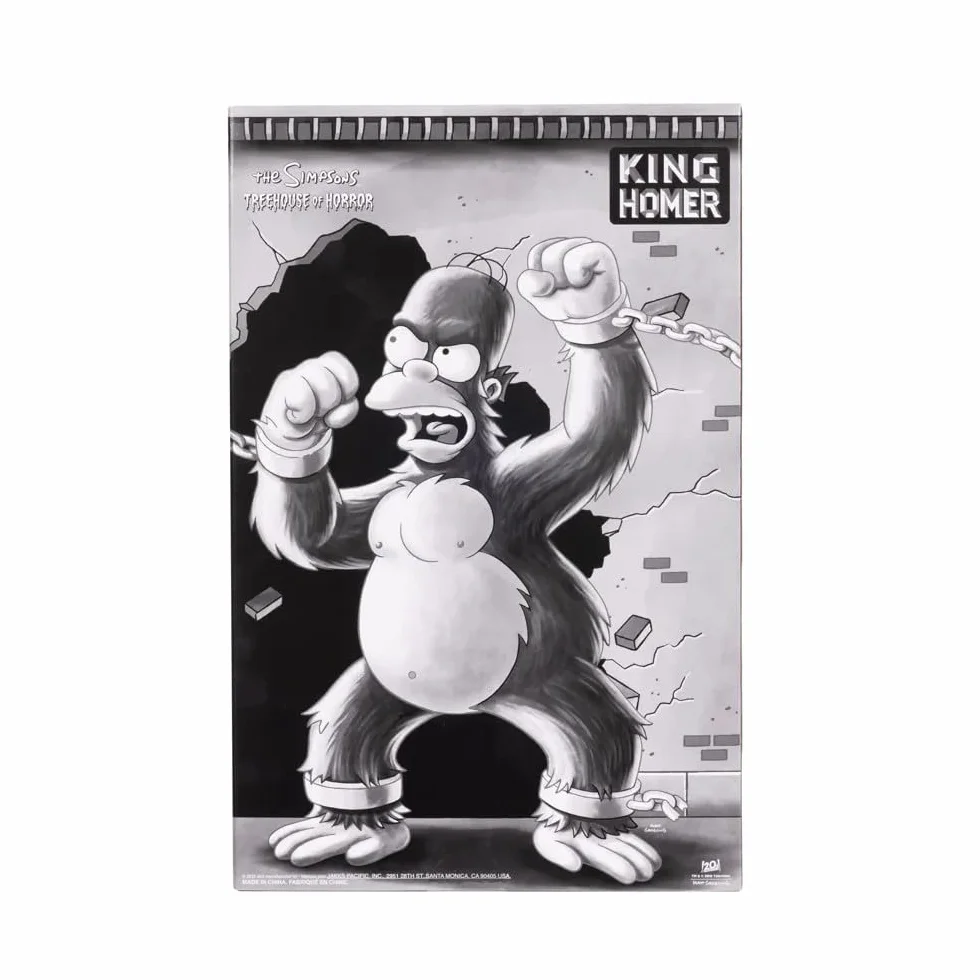 Peluche da collezione di Re Homer dei Simpson, prodotto da Jakks Pacific, con licenza ufficiale, alto 40 cm, ispirato all'episodio "La casa sull'albero dell'orrore"