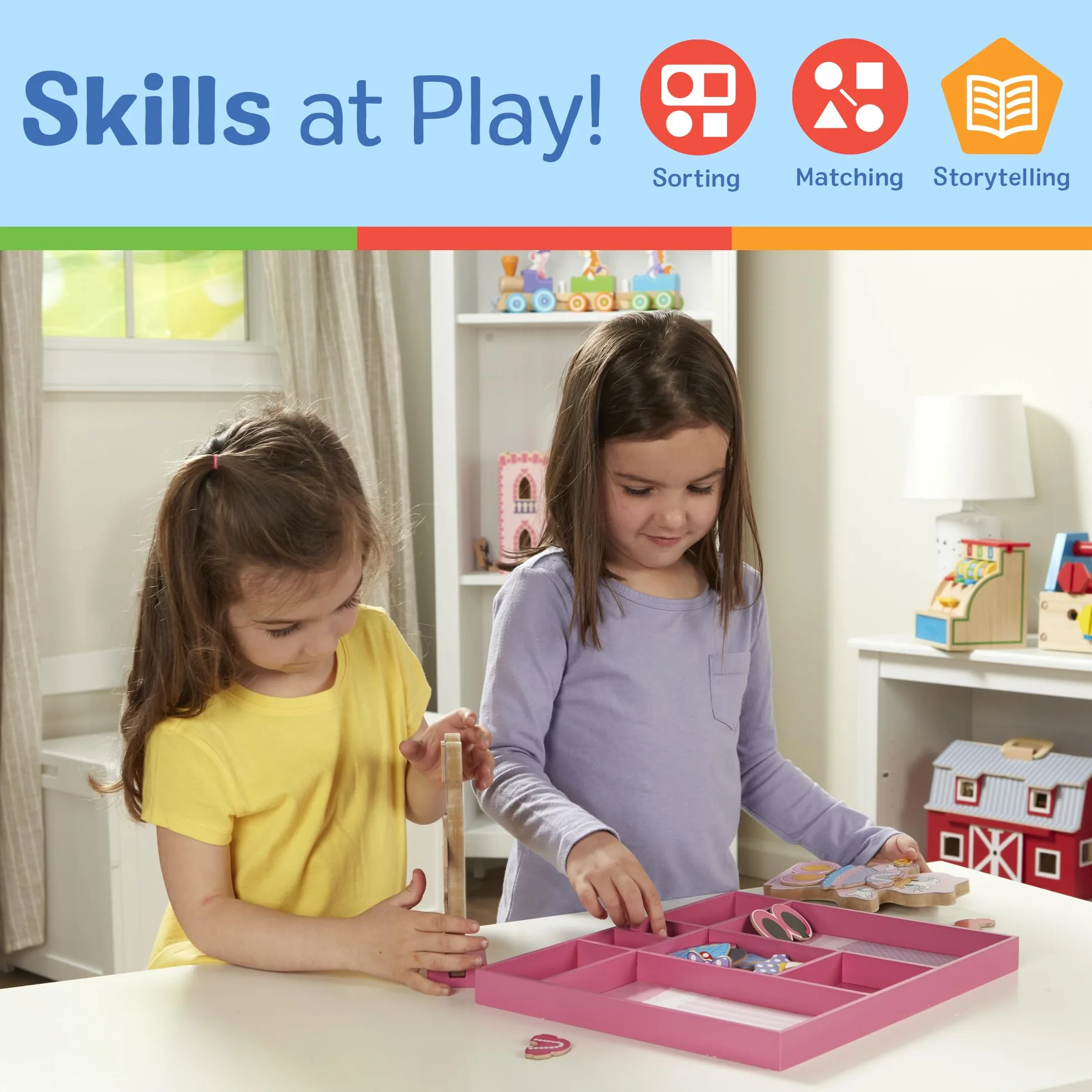 Melissa & Doug Minnie and Daisy Wooden Magnetic Dress-Up Play Set