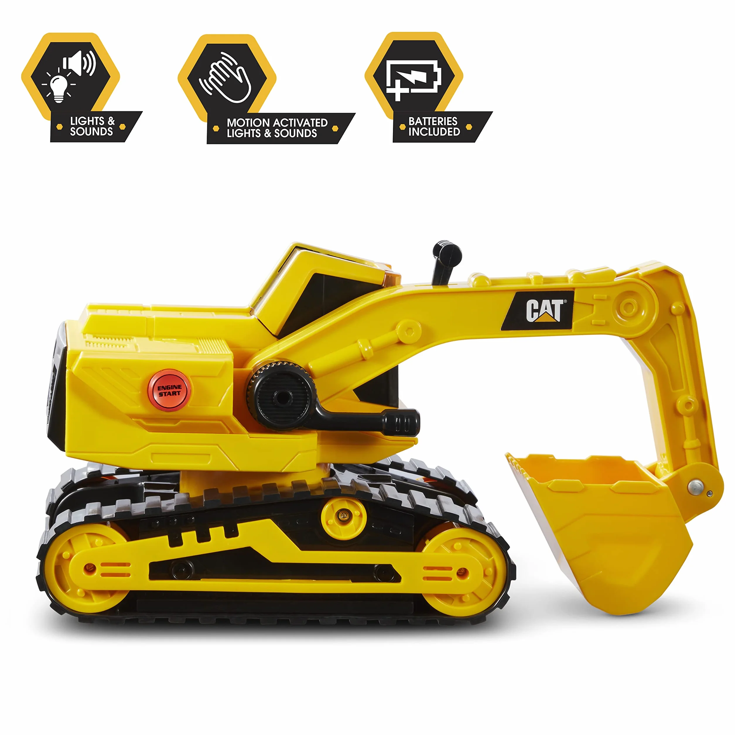CatToysOfficial | Escavatore Giocattolo Power Haulers CAT Construction da 29,2 cm | Ruspa Giocattolo per Bambini con Luci e Suoni Realistici, Tecnologia Motion Drive | Giochi Bambini 3 Anni in Su