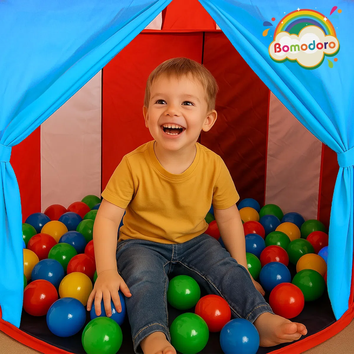 Tenda Pop Up a forma di Circo per Bambini, Casetta Recinto da Interno, Altezza 150 cm