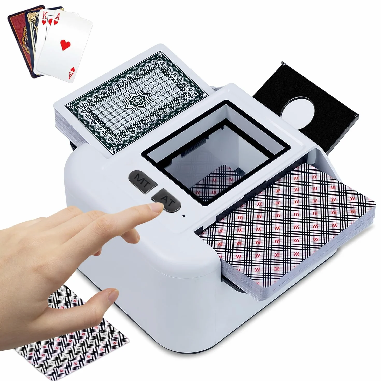 Mischia Carte Automatico Elettrico, Miscelatore ricaricabile per Carte da Gioco, Uno, Poker, modalità Auto e Manuale, forte capacità della batteria Lascia la tua notte di poker ancora più emozionante