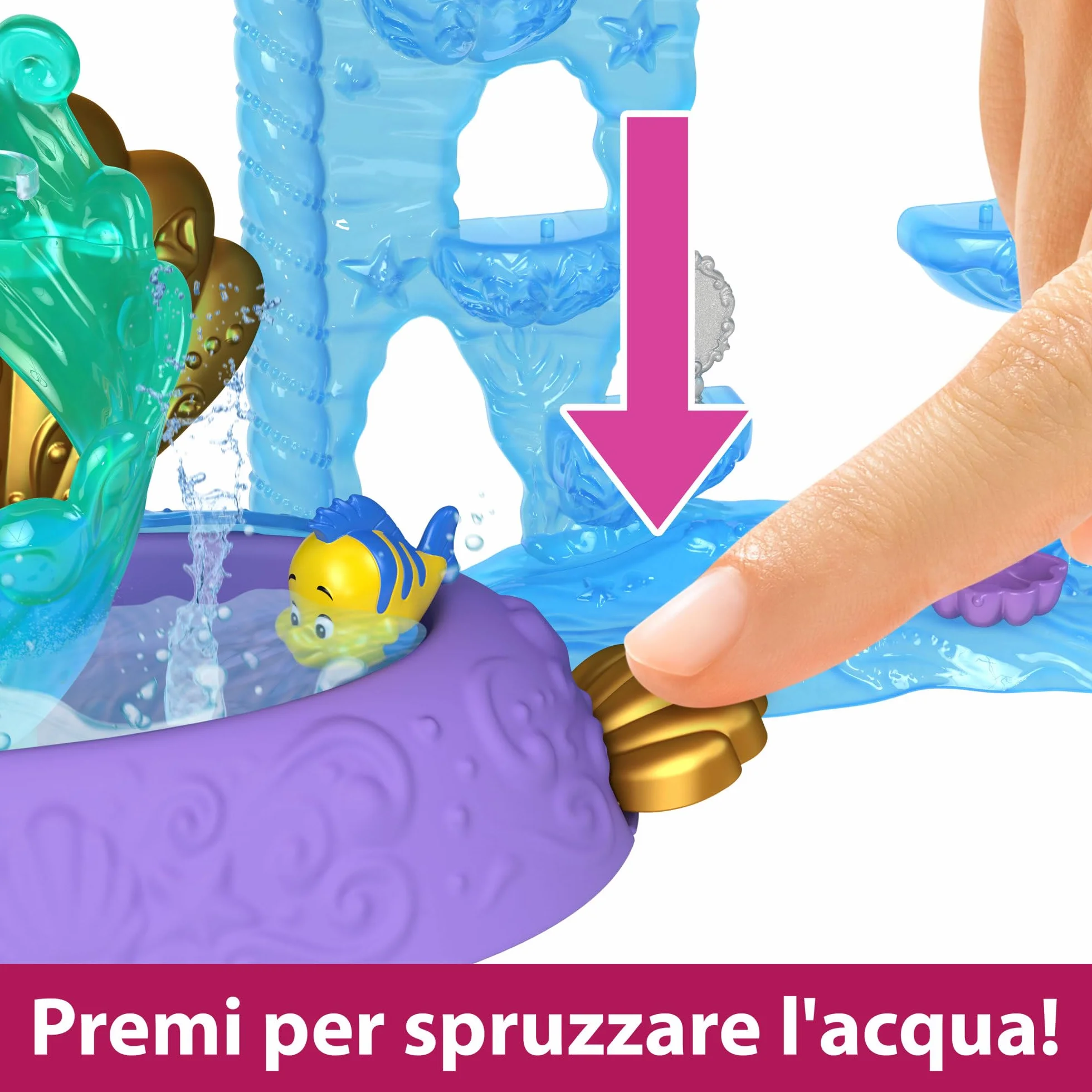 Mattel Disney Princess - Il Castello dei Due Mondi di Ariel, Set componibile Ispirato al Film, Mini Bambola e 1 Amico, 12 Accessori, 6 Aree Gioco e Piscina, Giocattolo per Bambini, 3+ Anni, HLW95