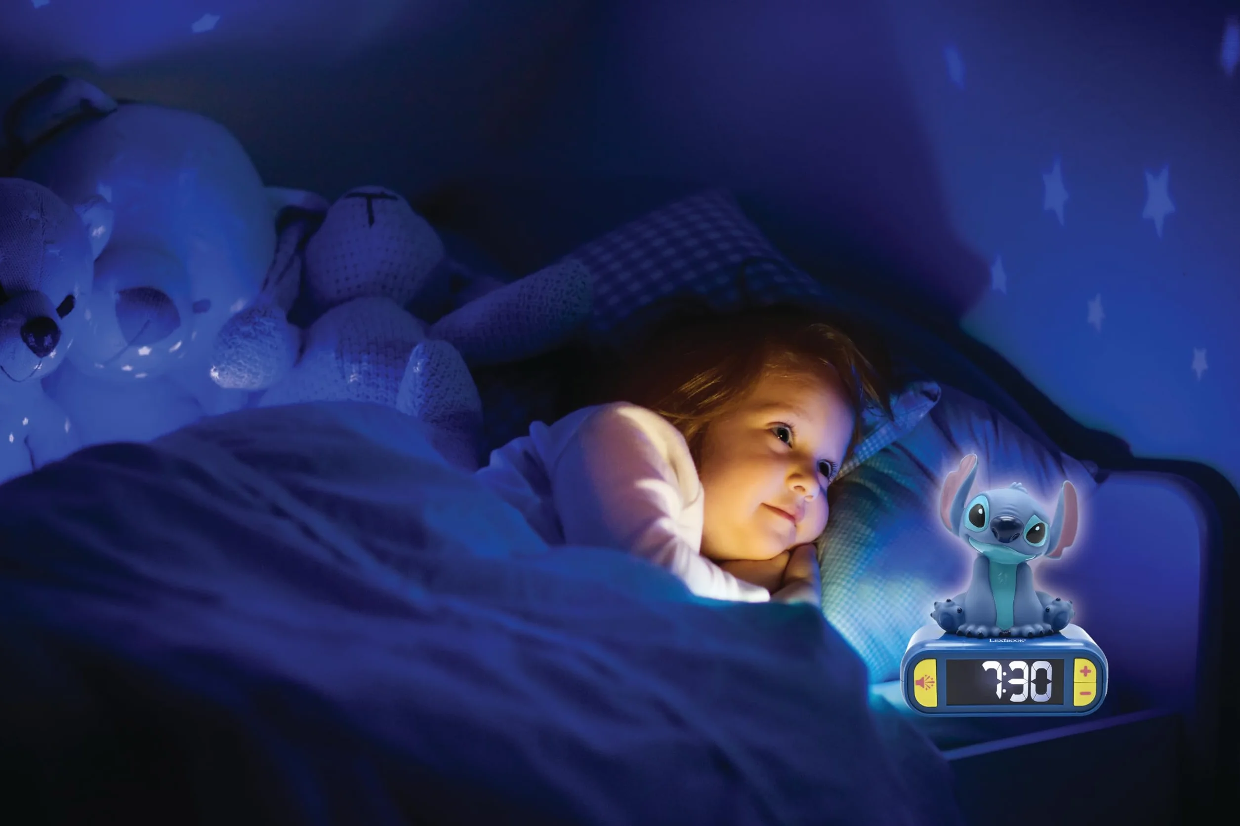 Lexibook Disney Stitch Sveglia notturna LCD Suoni melodie Snooze RL800D