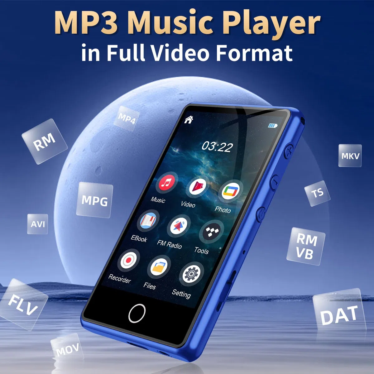 Lettore MP3 per bambini 80 GB Bluetooth HiFi radio FM registratore vocale
