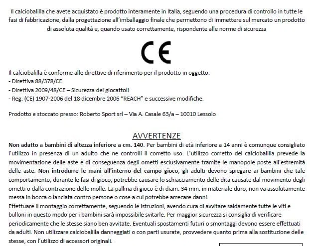 Calciobalilla Professionale Winner 4.0 Bianco Aste Rientranti da Interno