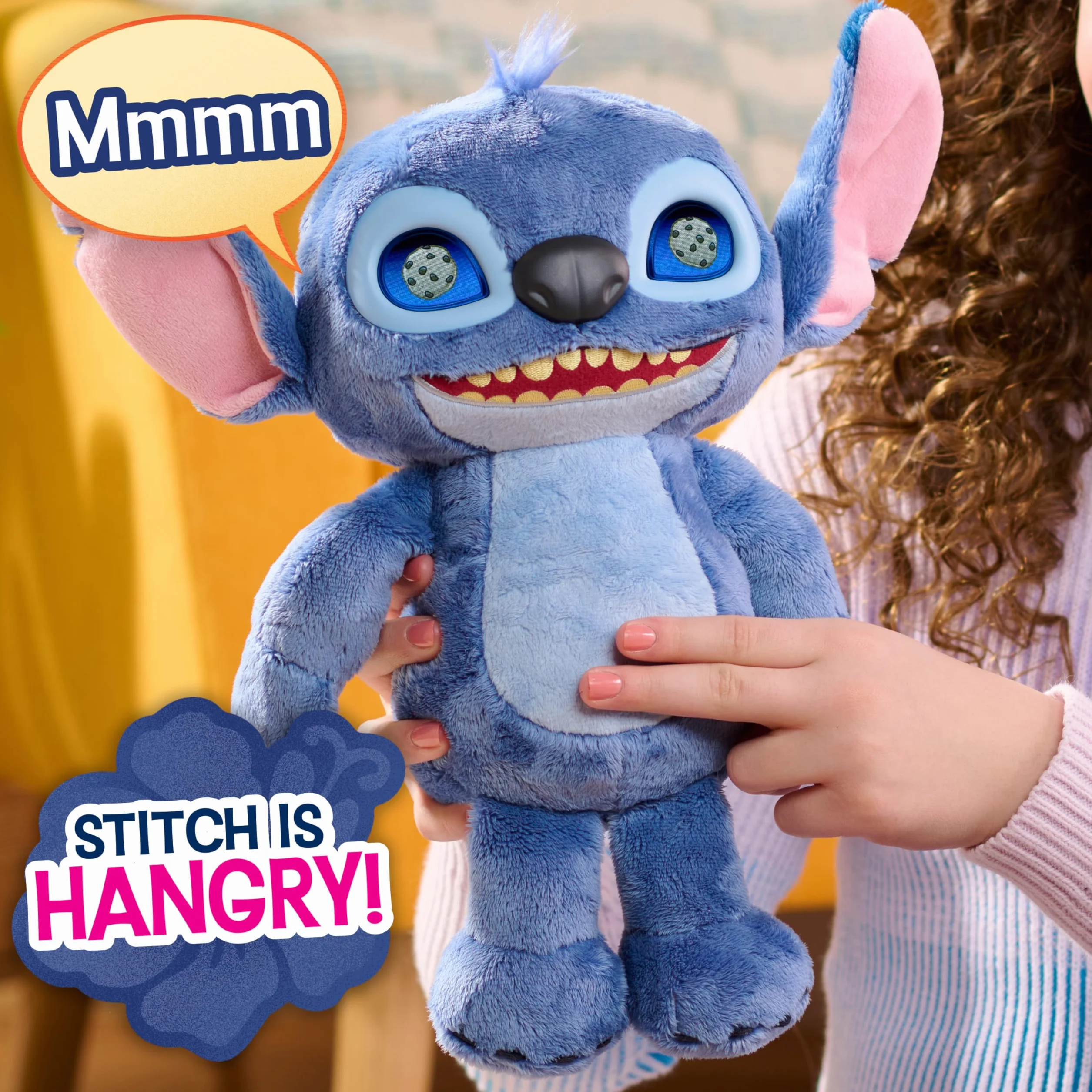 Disney Stitch Many Moods Peluche Interattivo 34,3 cm 50+ Suoni Frasi Schermo LCD Espressivo Giocattolo Bambini 3+