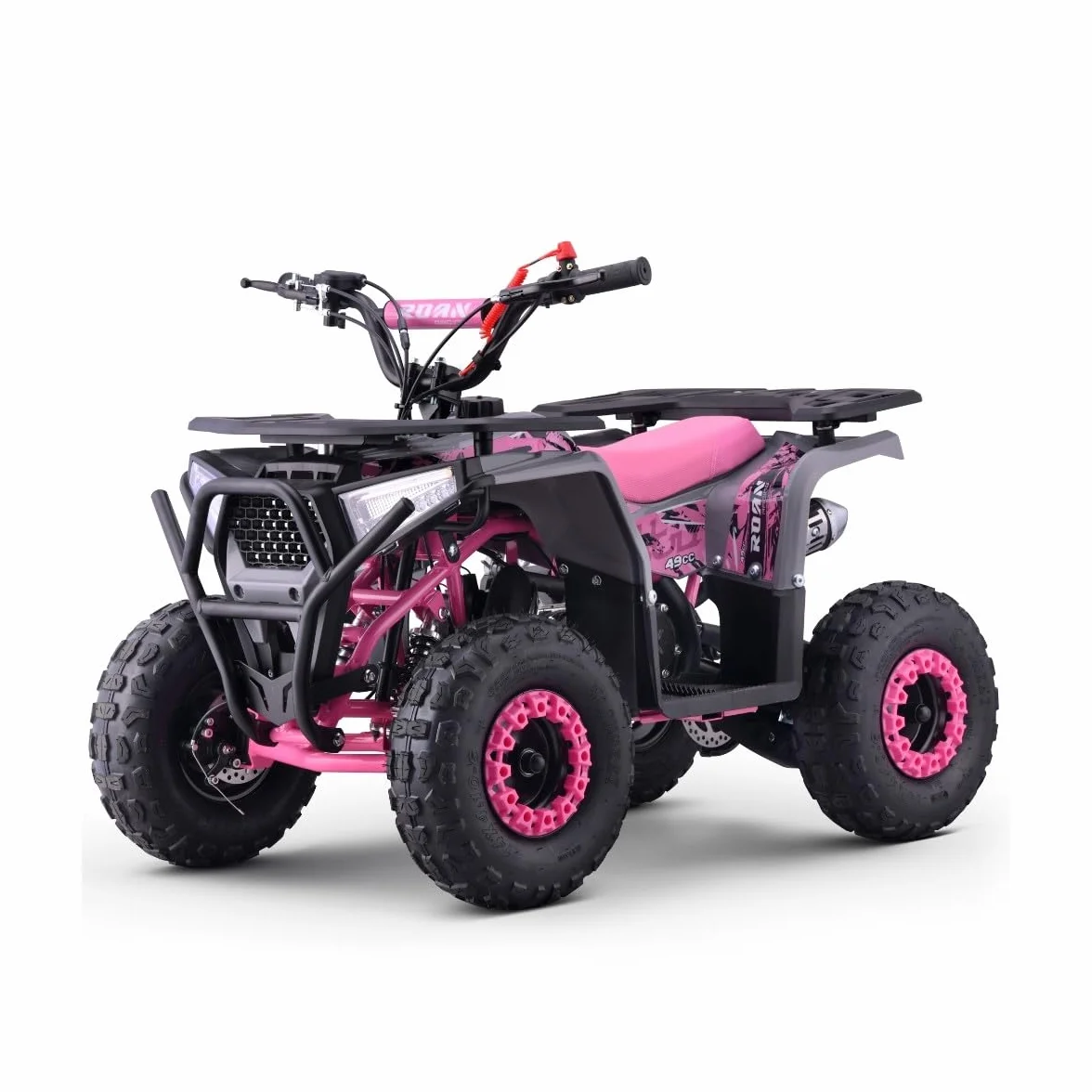 Mini Quad I-Bull Benzina 49cc, Tipo ATV per bambini, Rosa, (Miscela di benzina) bambini dai 4 ai 10 anni