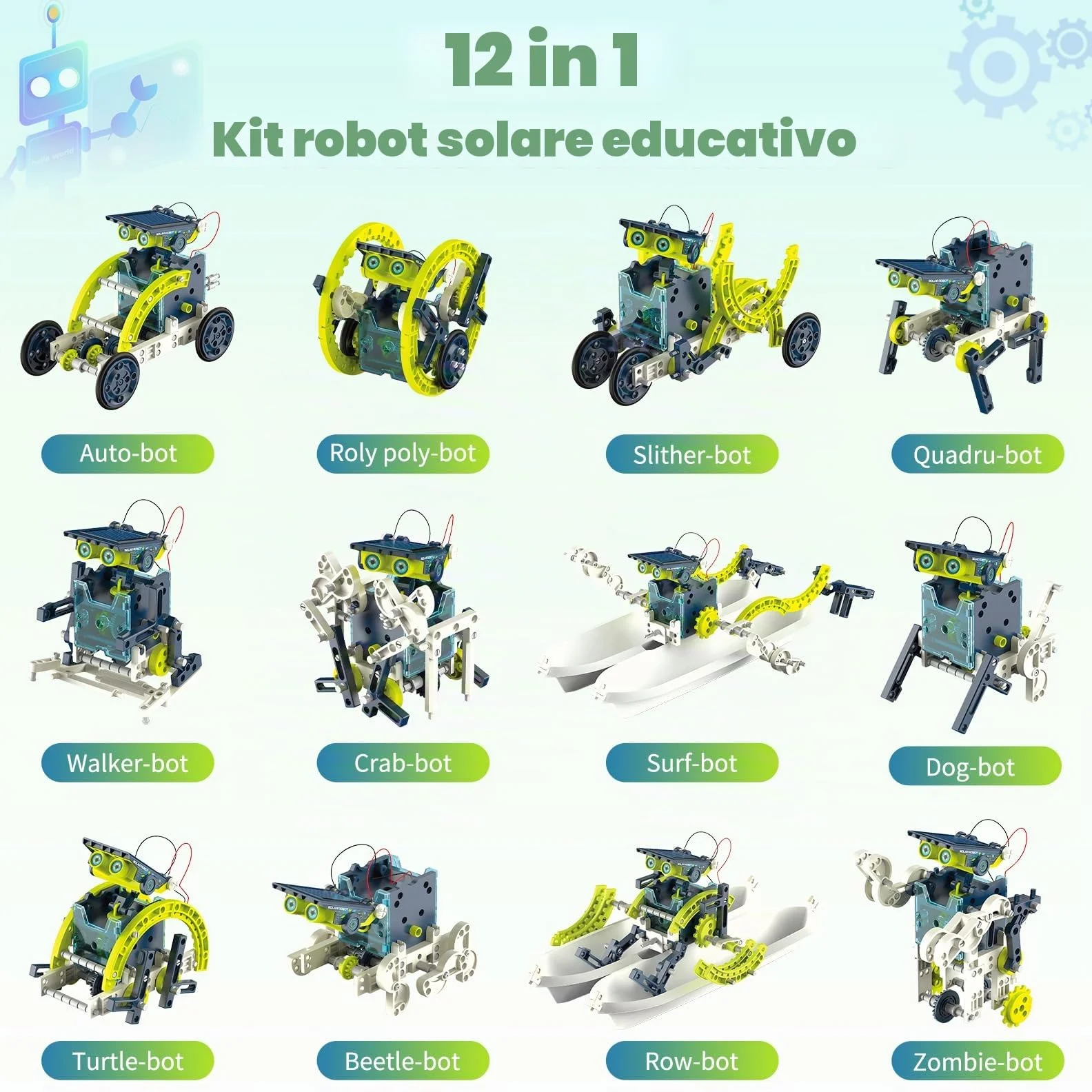 Hot Bee STEM Robot Solari Giocattoli da Costruzione per Ragazzi Età 8-12, Kit Scienza
