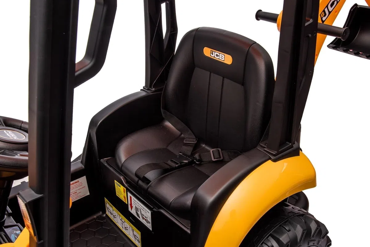 JCB Escavatore Elettrico per Bambini 24V 4 in 1 Cavalcabile con Telecomando Parentale