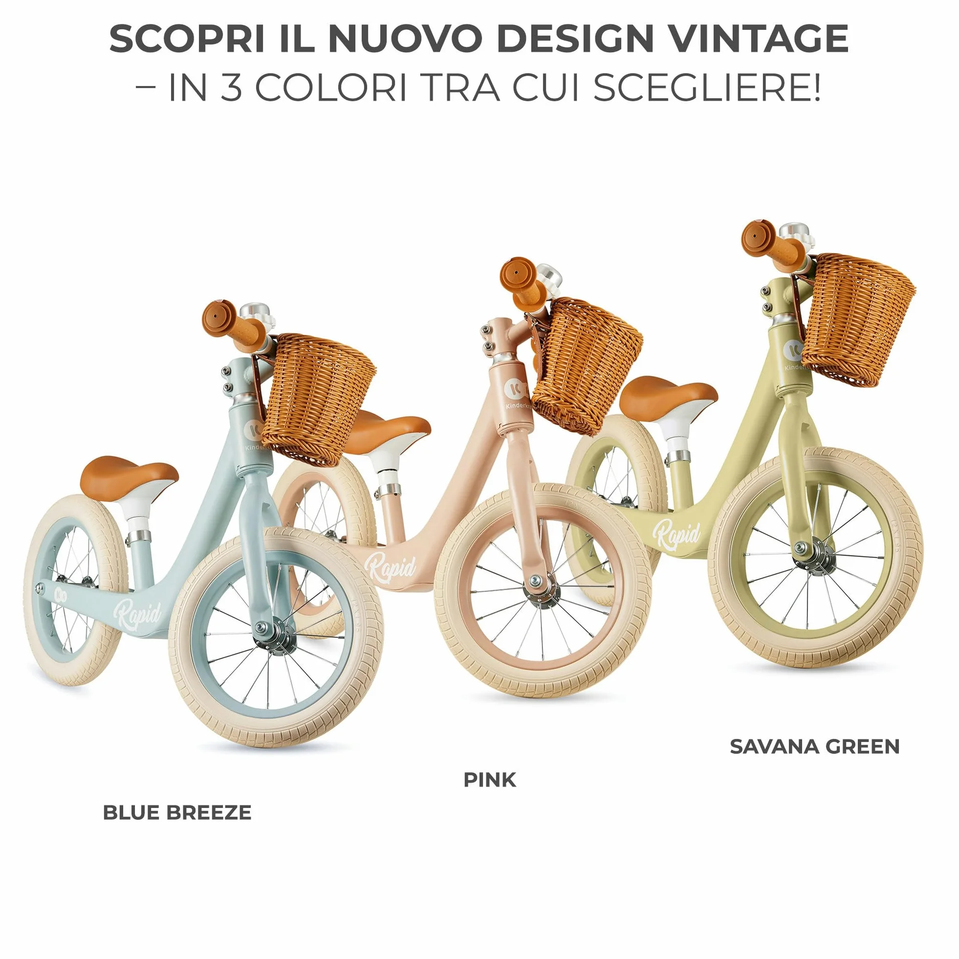 Kinderkraft RAPID2 Bicicletta in metallo, Bici senza pedale, Giocattoli per bambini da 2 anni a 35 kg