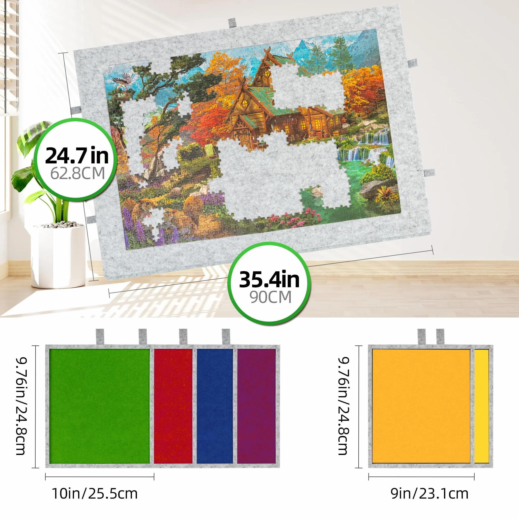 Lavievert Tavola puzzle inclinabile da 1500 pezzi con supporto e copertura progettati 2 in 1, leggero altopiano puzzle con 6 cassetti, tavolo puzzle portatile per adulti, salva-puzzle in feltro -
