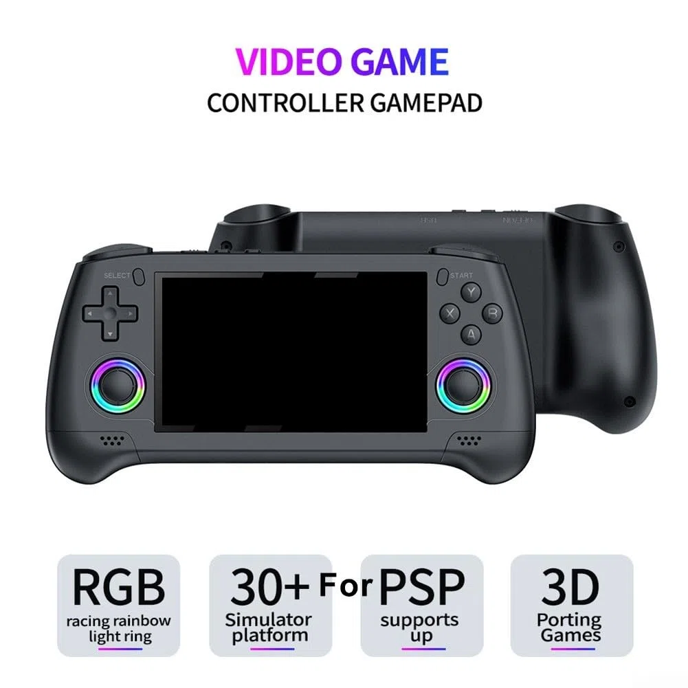 Console di gioco portatile da 4,3 pollici RGB con lettore 3D retrò con costruzione in ABS per giocare nei colori nero, grigio, verde (verde)