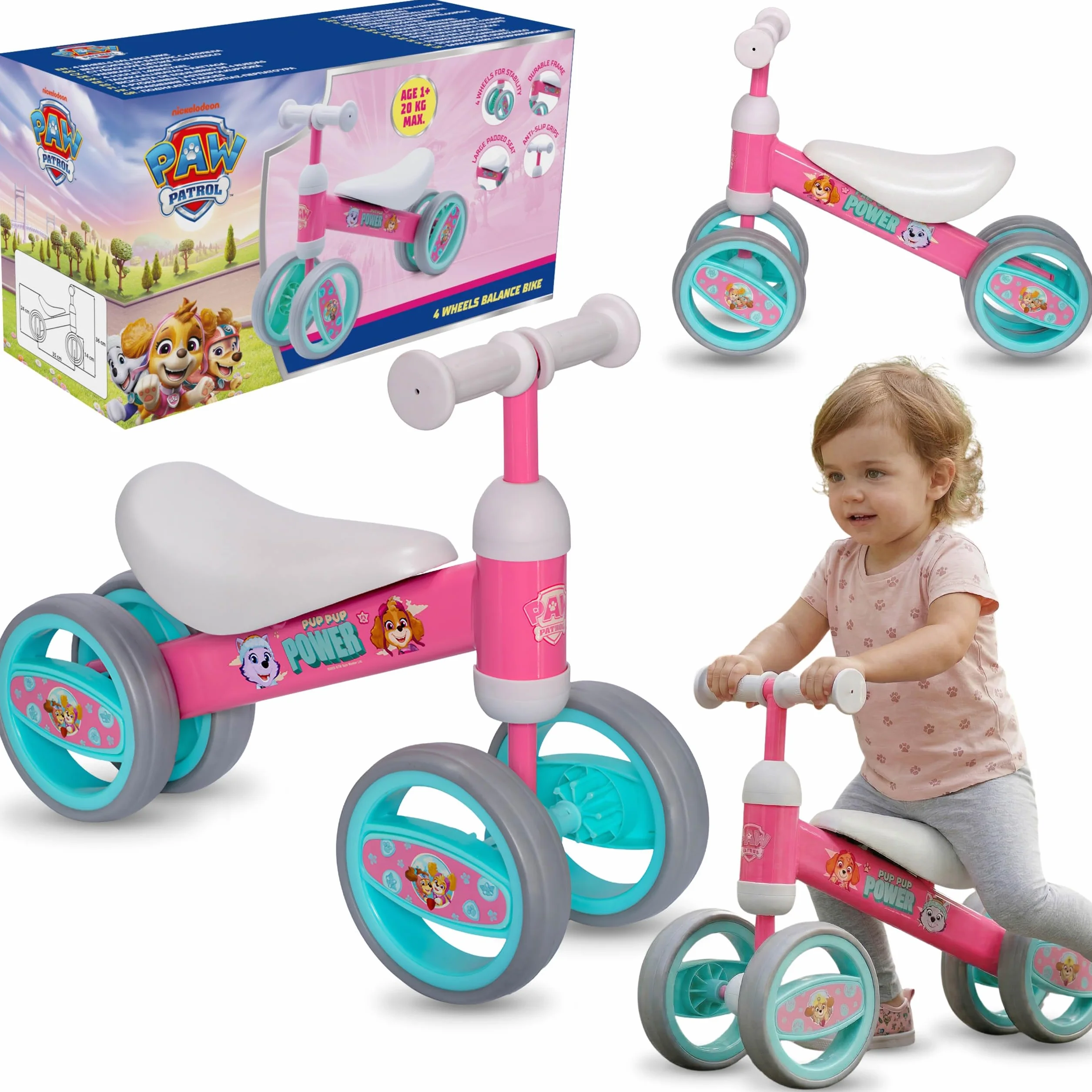 sarcia.eu Bicicletta senza pedali a 4 ruote, leggera, in metallo, prima bicicletta, girello 1+