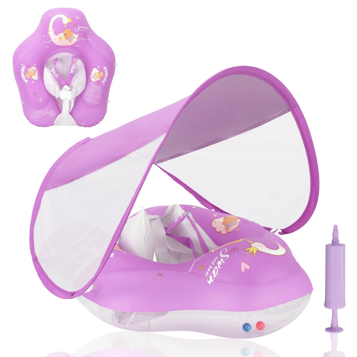 LOOWARTS Salvagente Neonato 3-36 mesi Gonfiabile UPF50+ Protezione UV