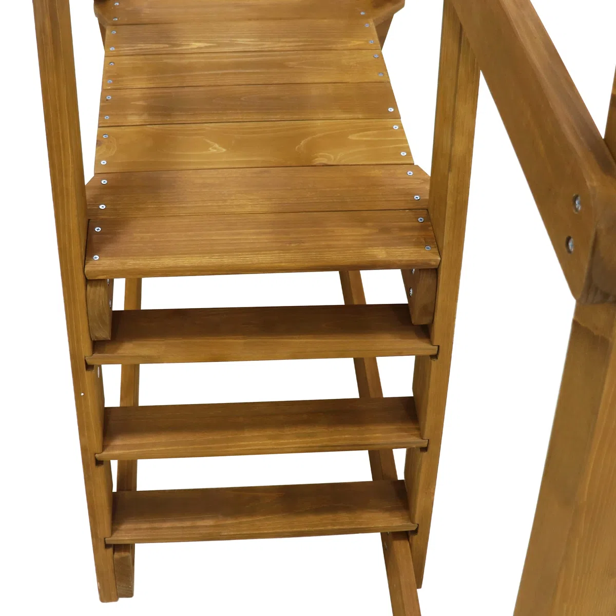 Altalena Doppia per Bambini con Scivolo e Scaletta, Struttura in Legno Massello per altalena da Esterno, Altalena per Due Persone 238,5 x 240 x 168,9 cm
