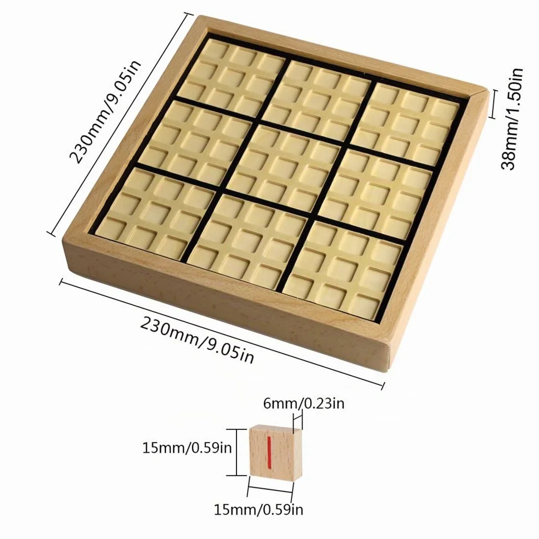 Andux Sudoku Puzzle Gioco da Tavolo con Cassetto in Legno Numero SD-02 Nero