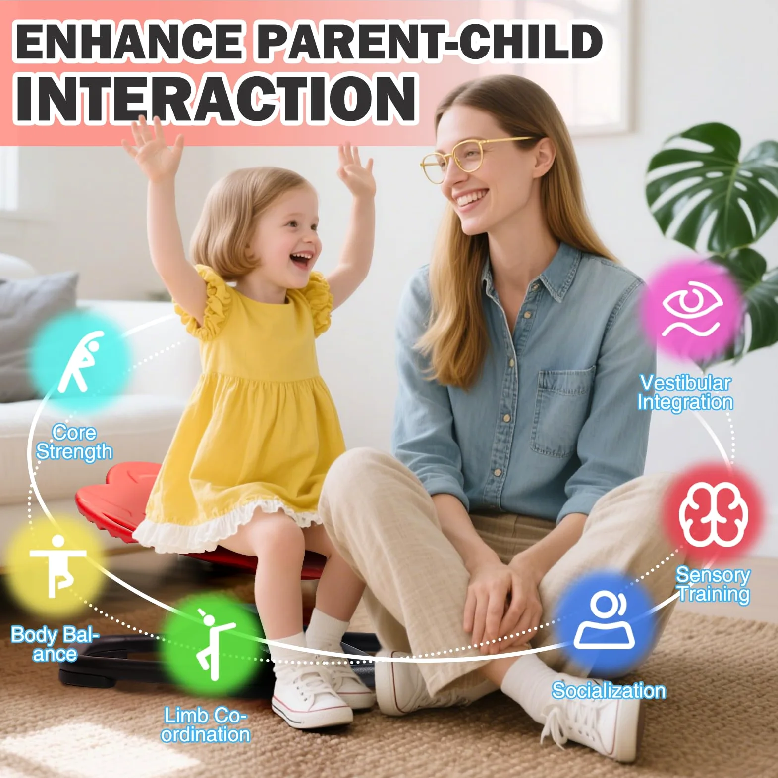 Carosello autismo per bambini, sedia girevole con maniglia, sedia girevole sensoriale a 360°, giocattolo per autismo, strumento di aiuto ADHD, allenamento coordinazione fisica ed equilibrio, sedia di