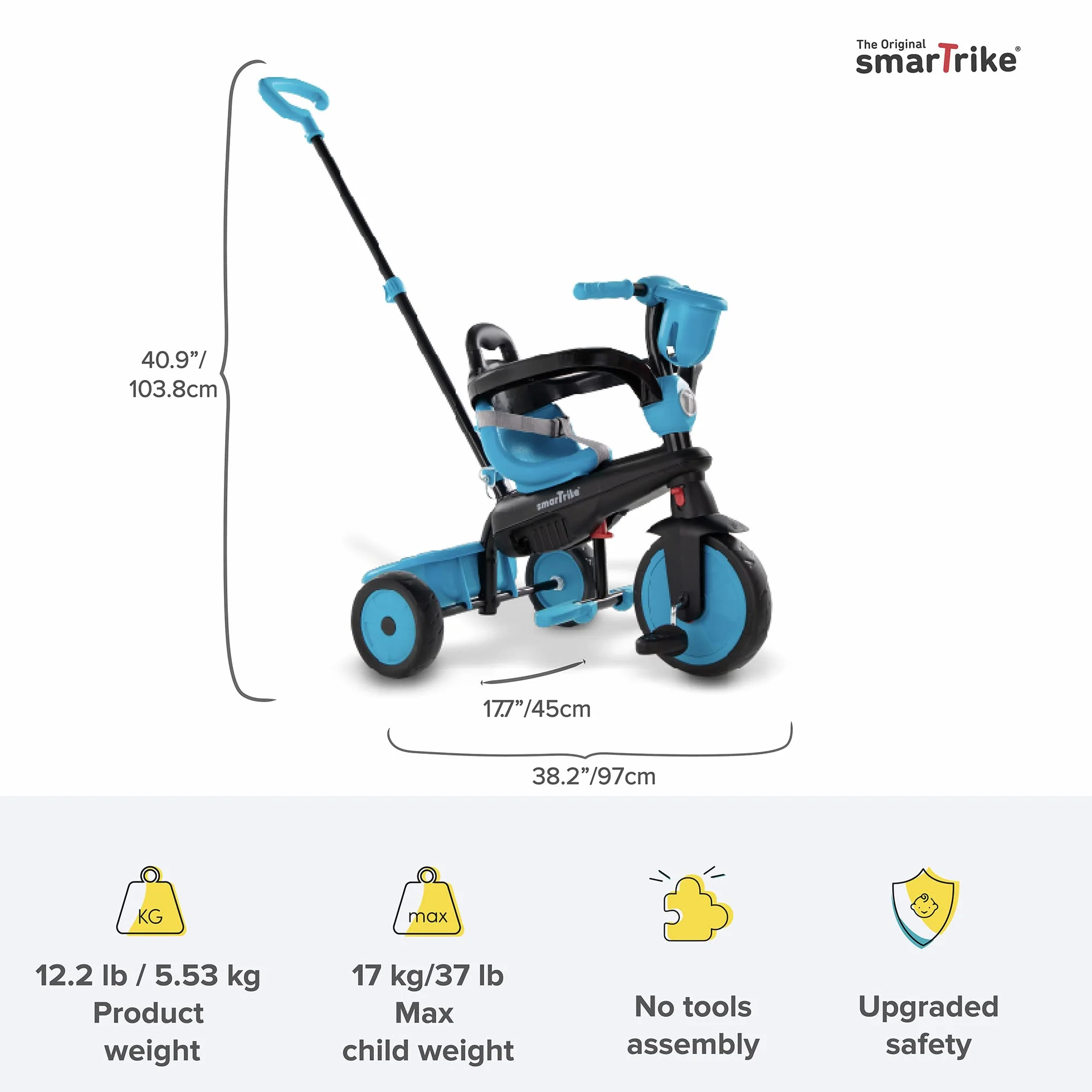 Breeze S 6050900 SmarTrike Breeze - Triciclo multifunzione 3 in 1, triciclo regolabile, per bambini da 15 mesi a 36 mesi, colore: Blu