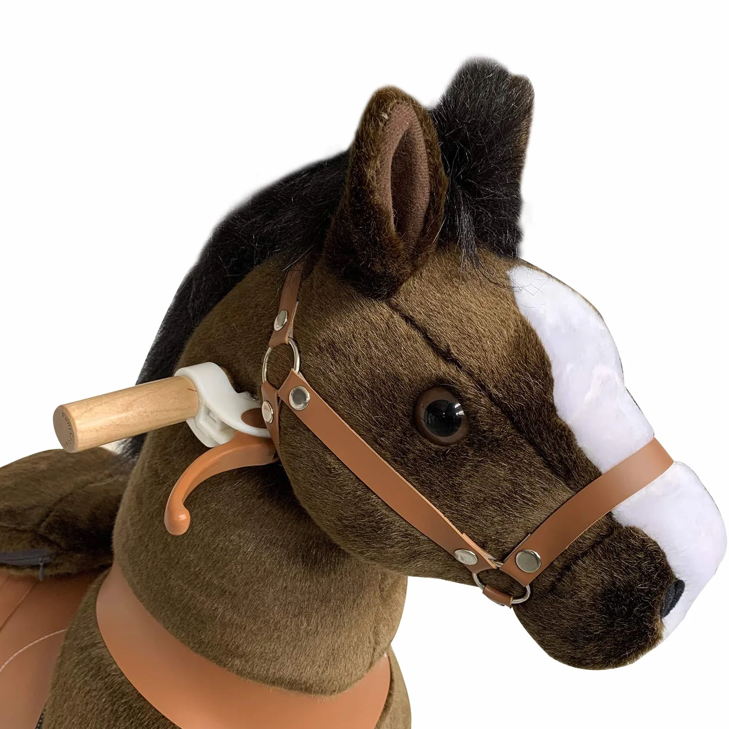PonyCycle Modello U Pony Cavalcabile per Bambini Cavallo Giocattolo Grande (con Freno/con Suono/ 90cm Altezza/Taglia 4 per 4-7 Anni) Cavallo a Dondolo con Ruote Cavallo Cioccolato Ux421