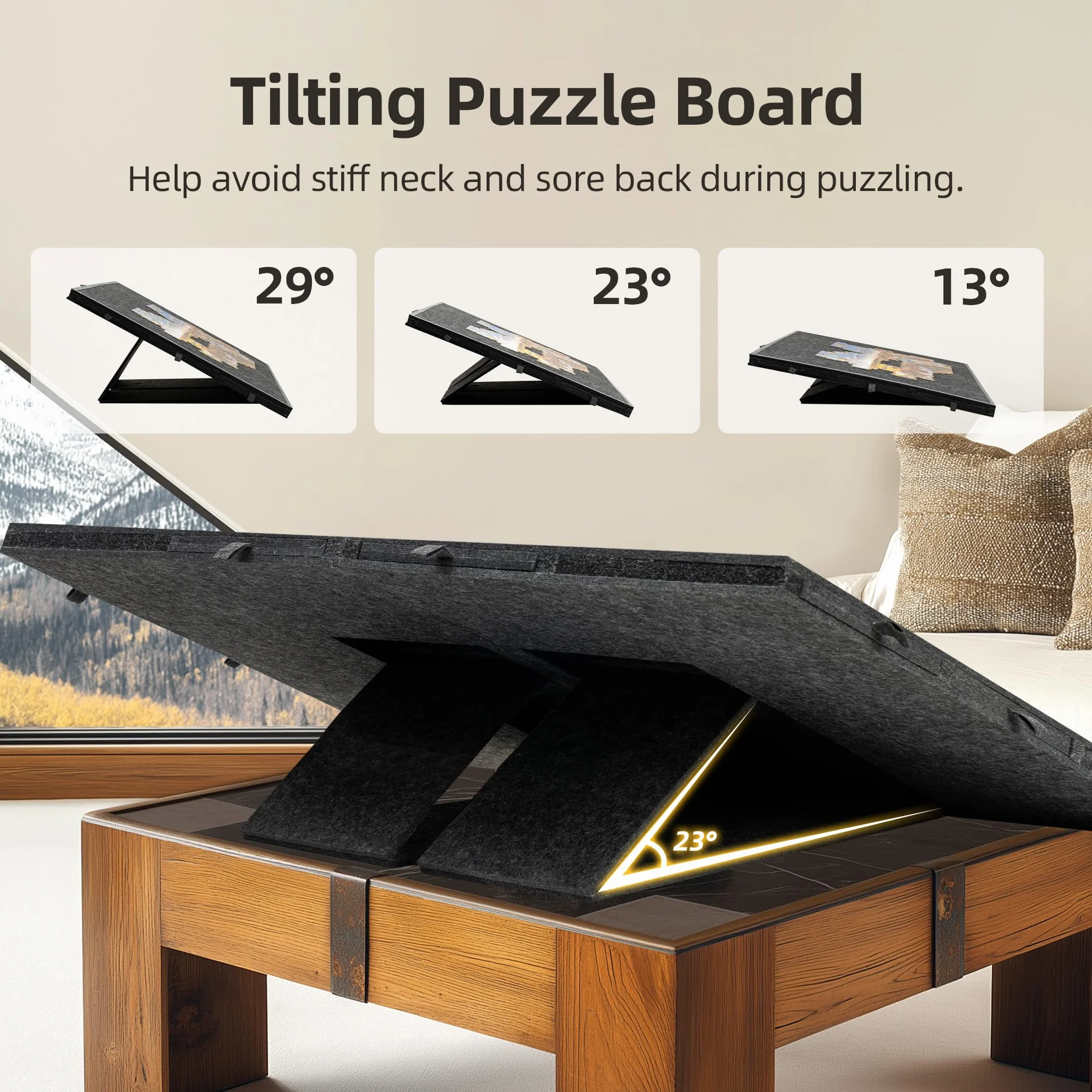 2000 PC Puzzle pieghevole e inclinabile con 8 cassetti e copertura, tavolo puzzle in feltro leggero e portatile con supporto integrato per regolazioni angolari, per 1000 1500 2000 pezzi
