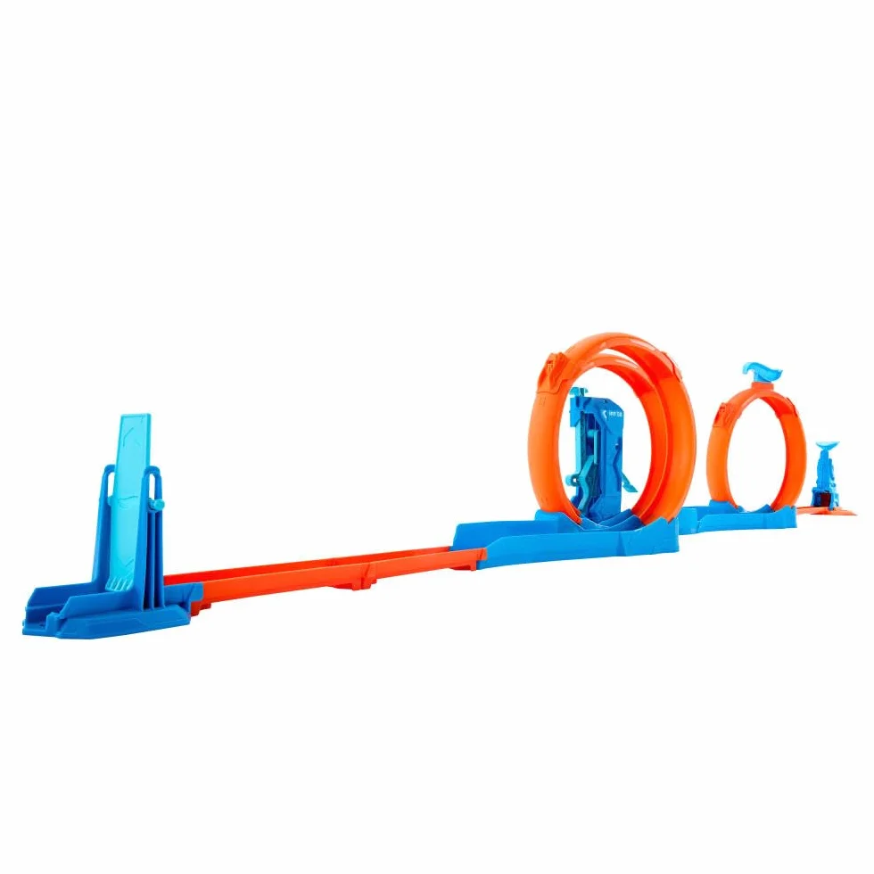 Hot Wheels Pista Triplo Loop Speed Snap Track 3 Giri della Morte Macchinina Scala 1:64 Giocattolo 4+ Anni JDW39