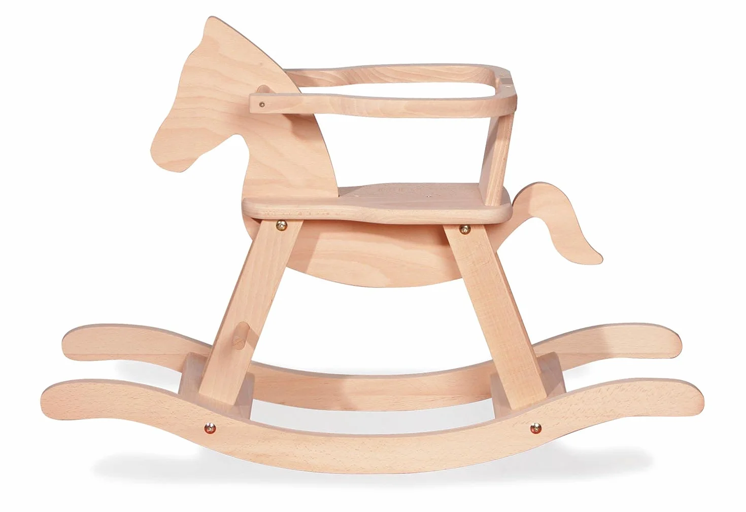 Pinolino Cavallo a dondolo Pinolino, faggio massiccio non trattato, 86 x 31 x 58 cm (articolo 24 24 24)