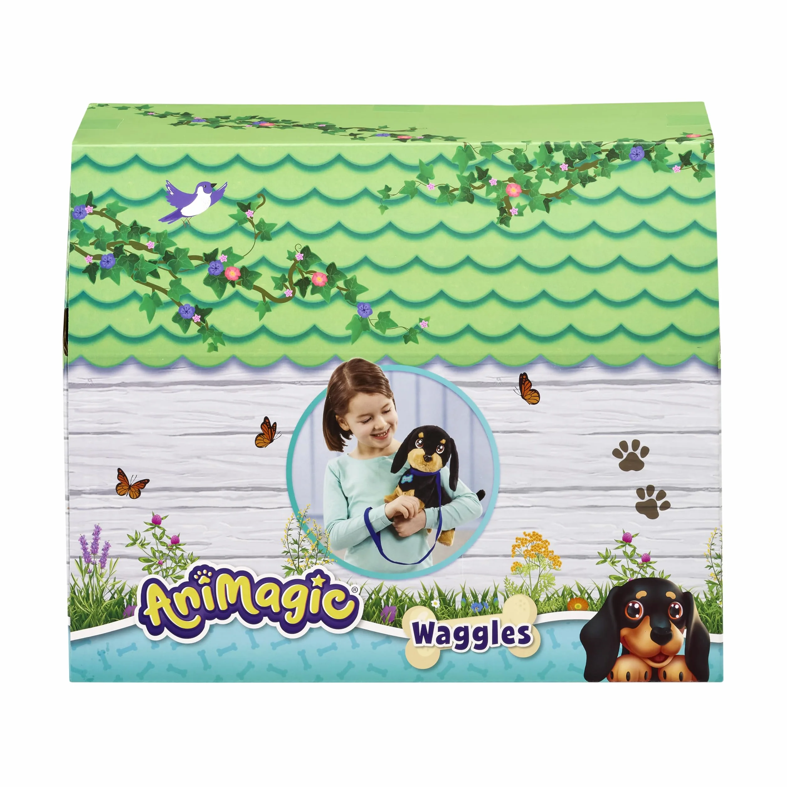 Animagic Waggles, Peluche Cane Bassotto Interattivo Dai 2 Anni in Su, Cane Giocattolo Che Cammina e Abbaia, Il Vostro Nuovo Amico Animale che Va Ovunque con Voi