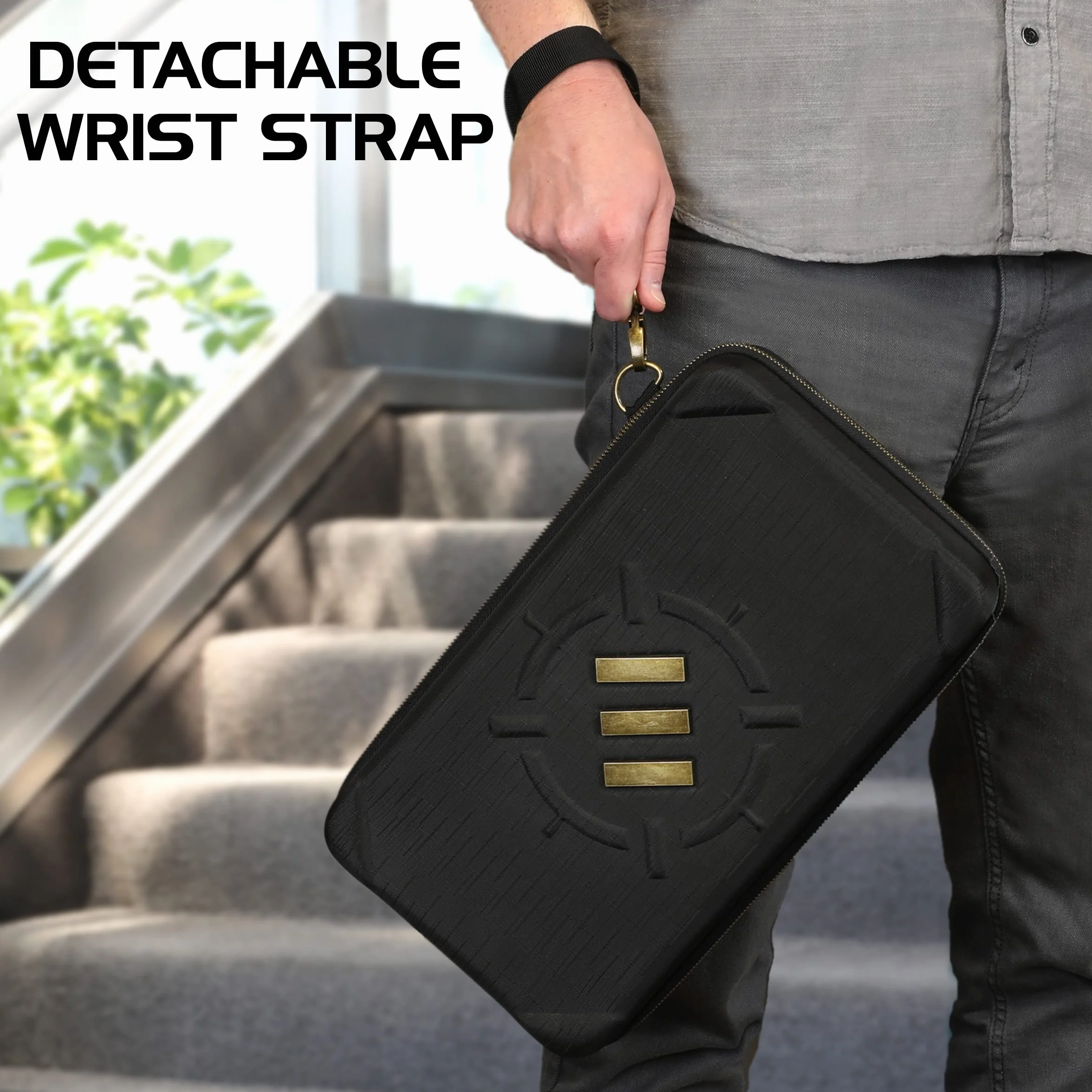 ENHANCE Portadadi DnD da Tavolo e Vassoio per Dadi - Porta dadi contenitore per 500 RPG con design protettivo robusto interni morbidi tasche organizer