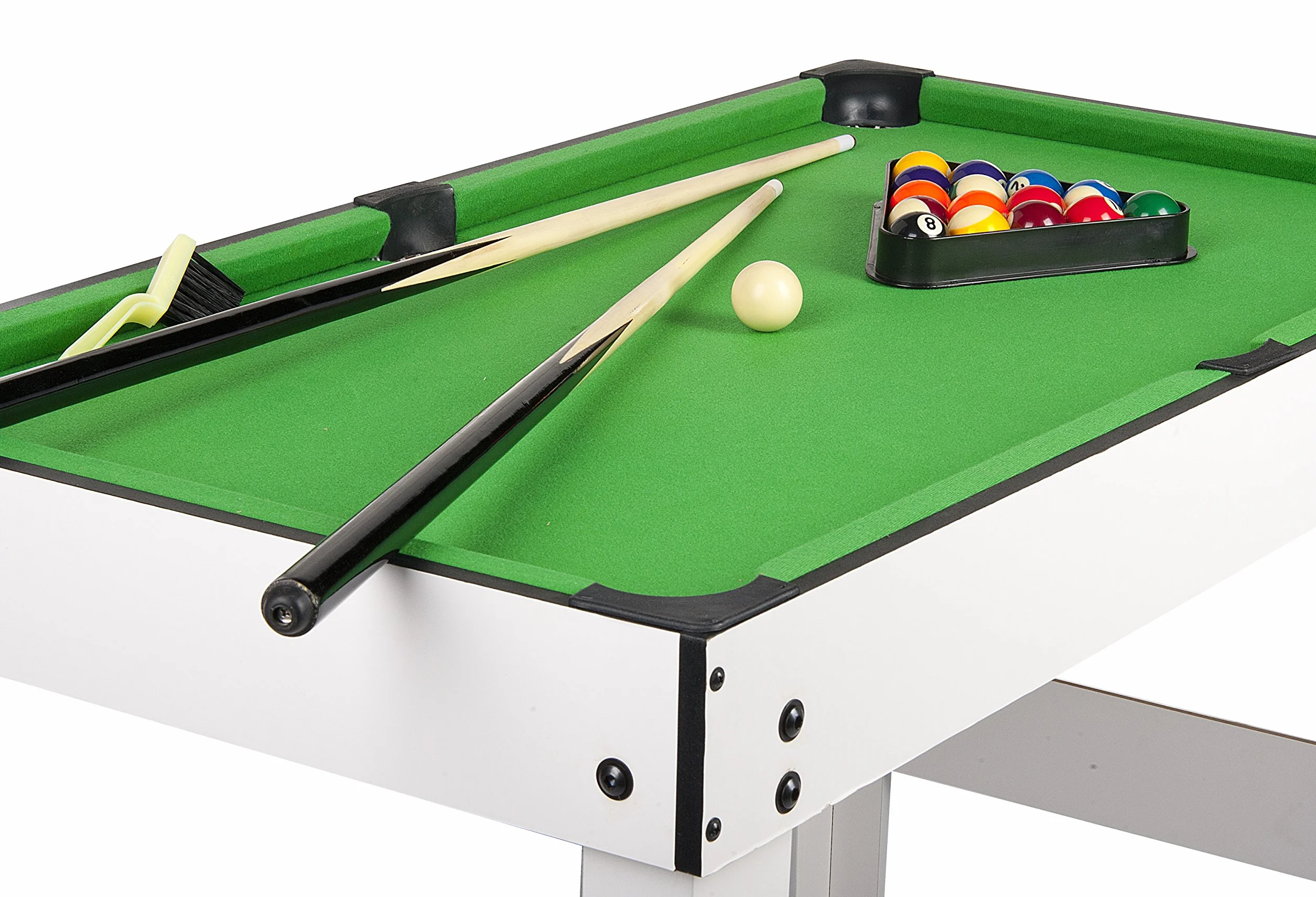 Leomark tavolo multigioco 4 in 1 per la casa e scuola, dim. 118cm x 61cm x 82cm (LxPxA) con biliardo pool, hockey, ping pong e calcetto balilla, tavolo da gioco per adulti e bambino