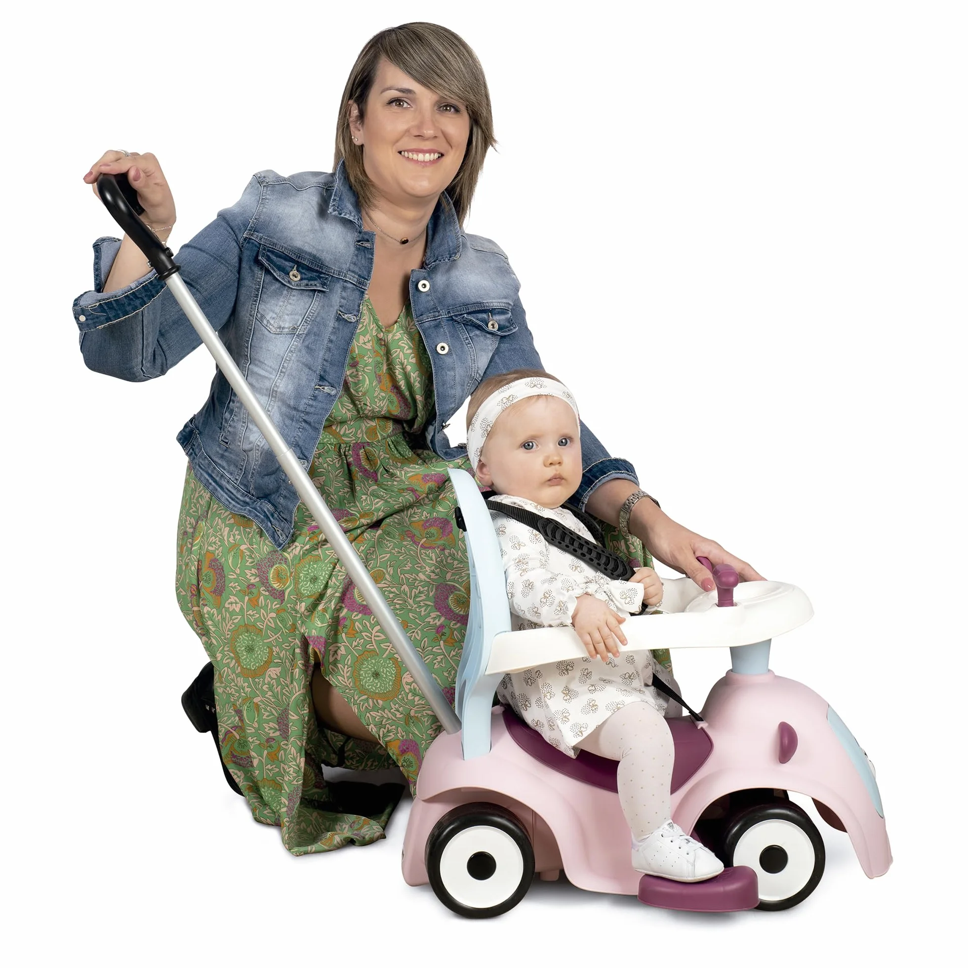 Smoby- Maestro Baby Balade Pink,7600720305, +6 Mesi, Colore Rosa, Evolutivo, Primipassi, Ruote Silenziose